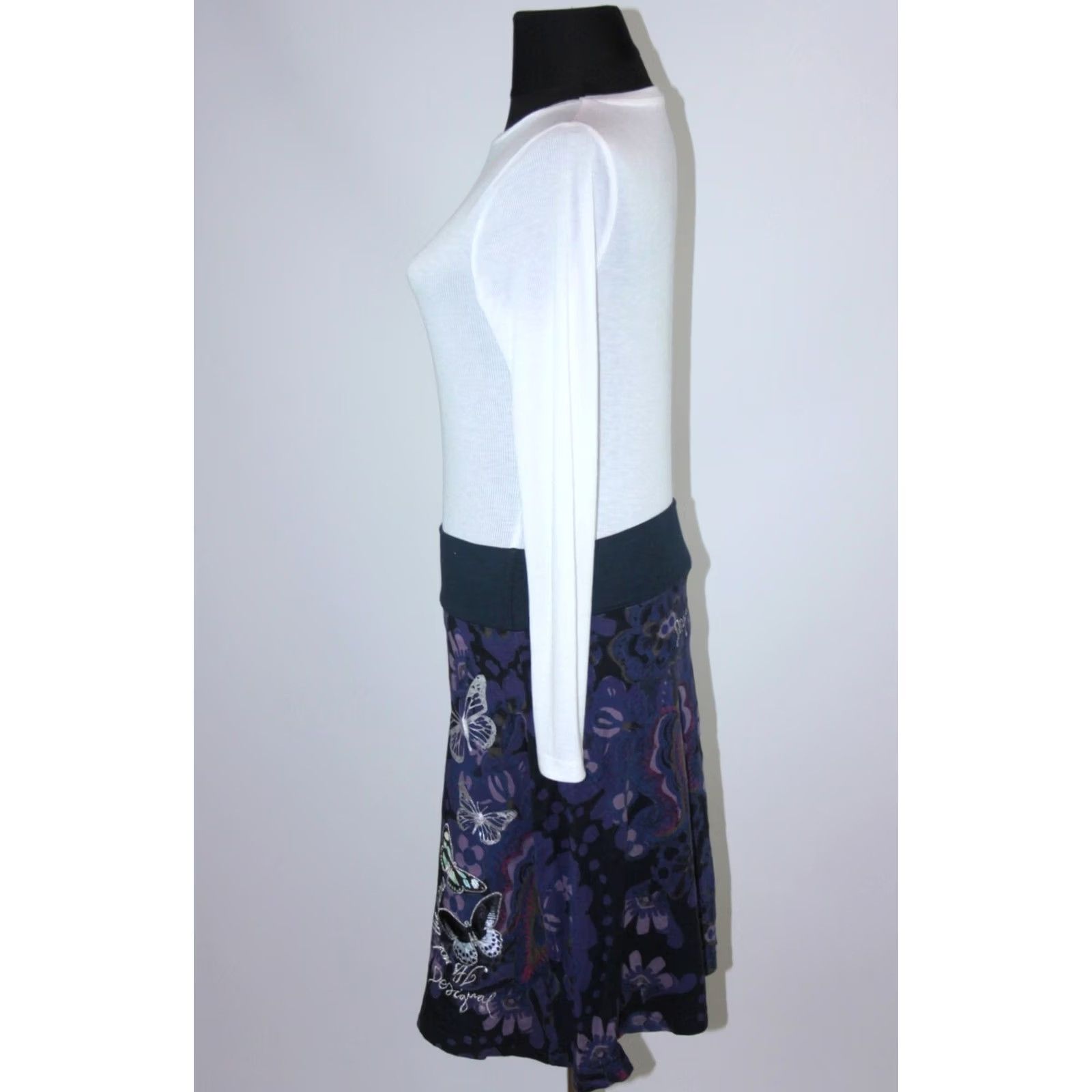 Desigual Desigual Skirt M Womens Midi Cotton Blue Skirt Size 32" / US 10 / IT 46 - 3 Thumbnail