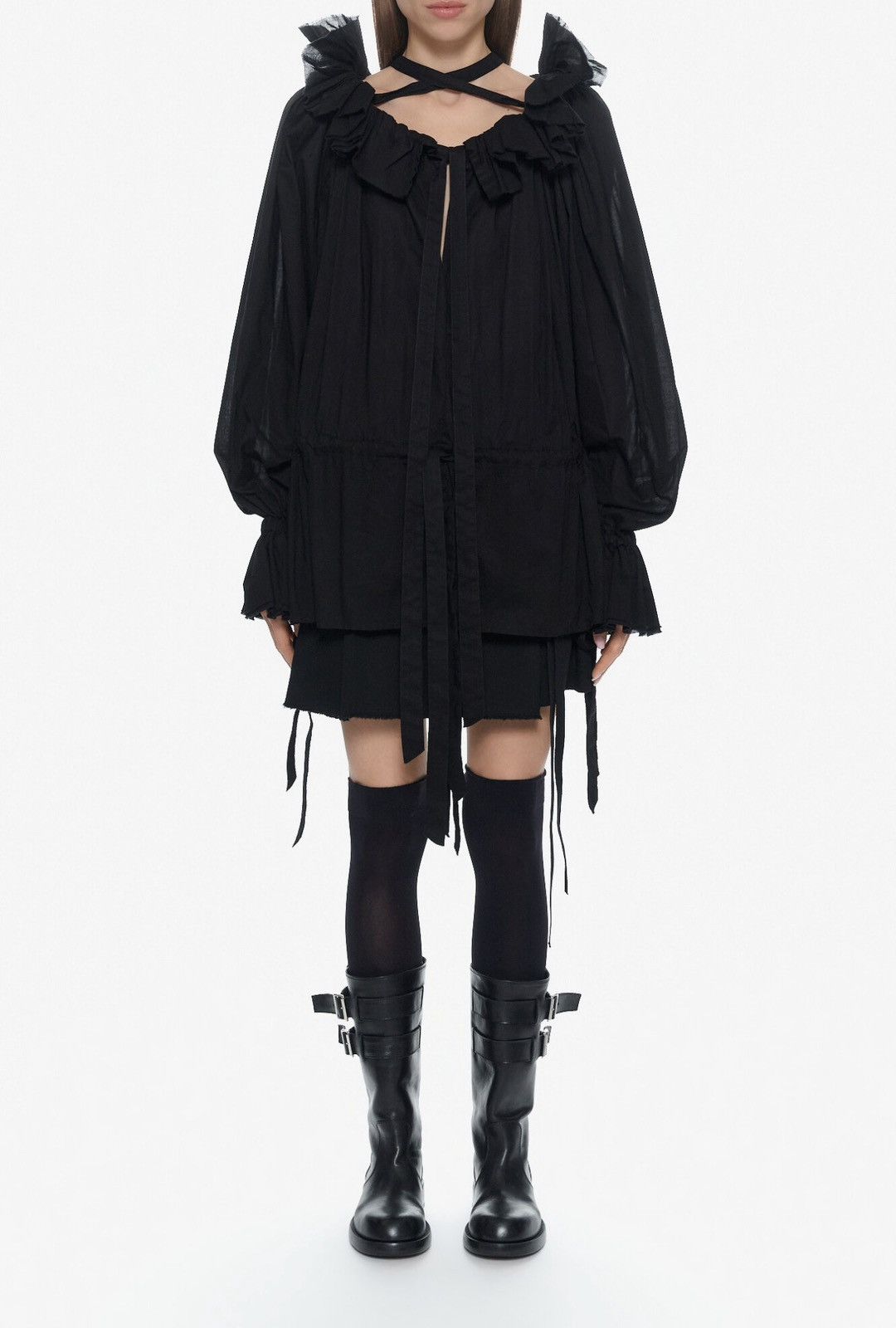 Ann Demeulemeester Last Ann Demeulemeester Ava Apron Black Skirt Size 25" / US 0 / IT 36 - 4 Thumbnail