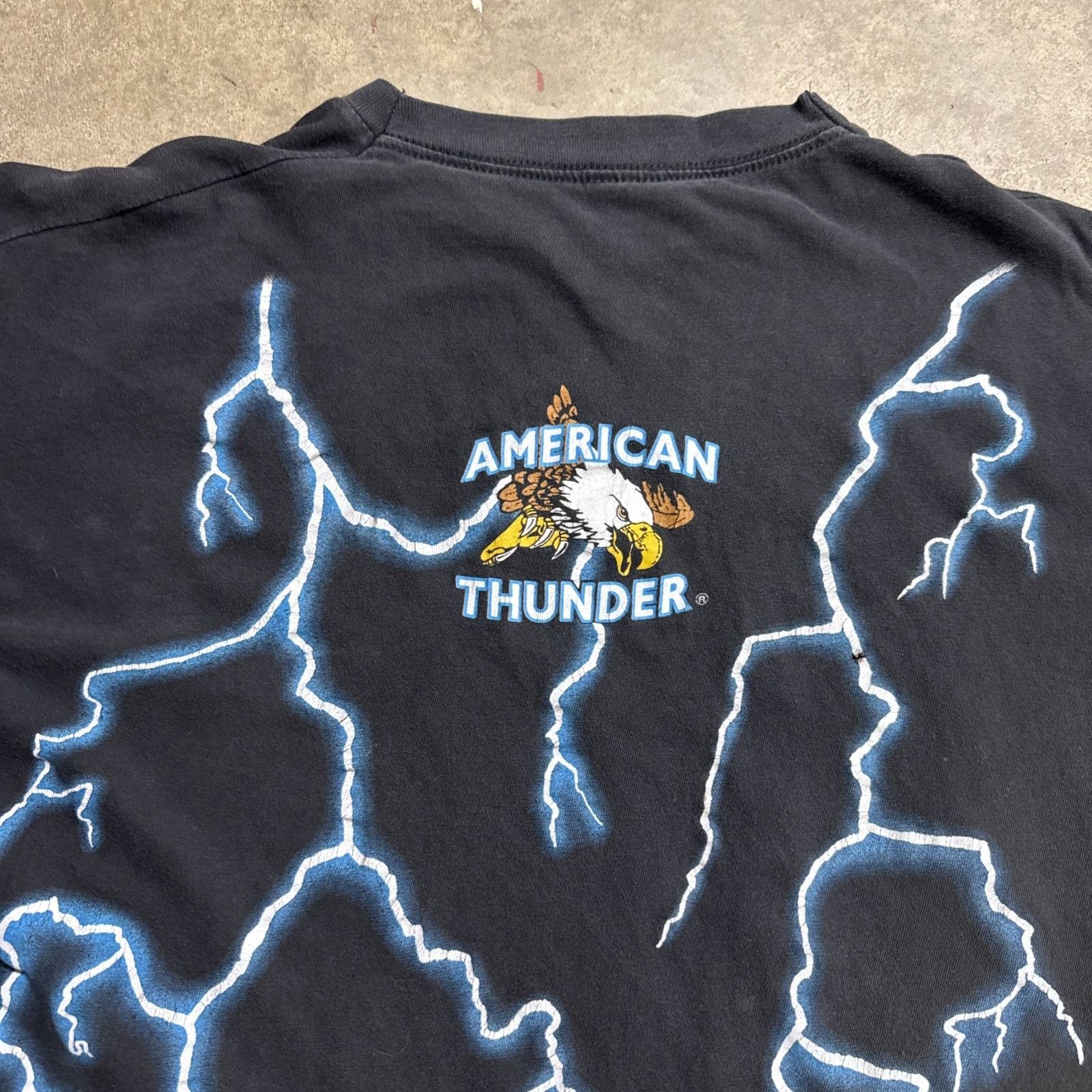Harley Davidson Vintage American Thunder Shirt Large Black 90s Eagle Native Size US L / EU 52-54 / 3 - 6 Thumbnail