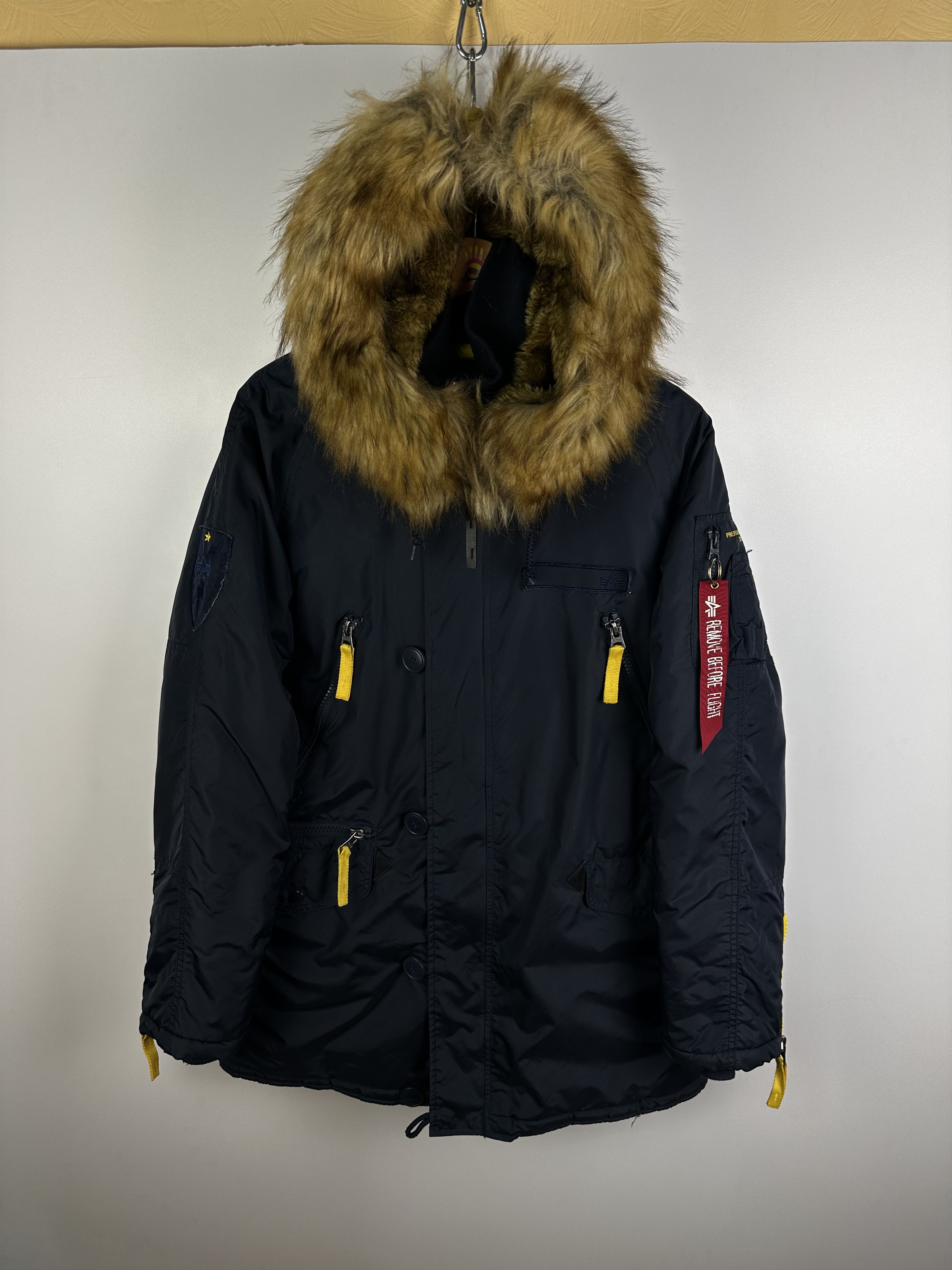 image of Alpha Industries Preflight Planning System Parka Jacket in Blue, Men's (Size Large)