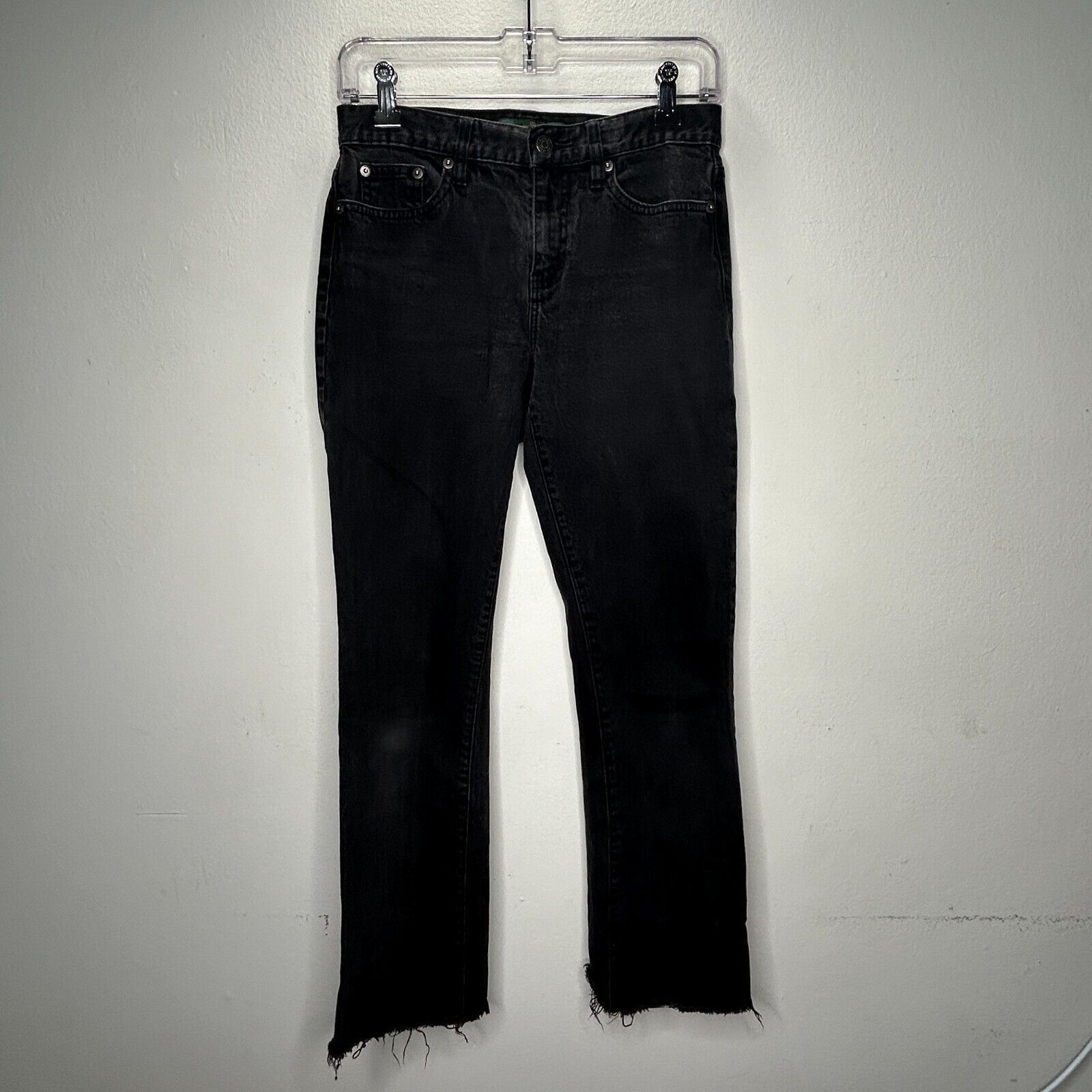 Ralph Lauren Ralph Lauren Washed Black Raw Hem Straight Jeans Size 2 Size 26" / US 2 / IT 38 - 10 Thumbnail