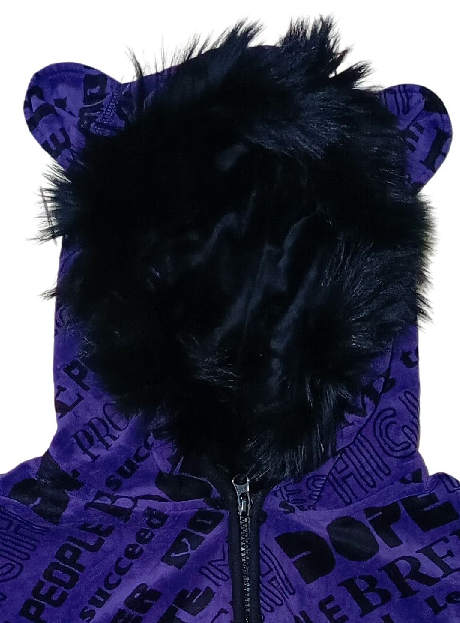 Mari's Rock Ne Net Faux Fur Bear Ear.Zip Hoodie Style Size L / US 10 / IT 46 - 3 Thumbnail