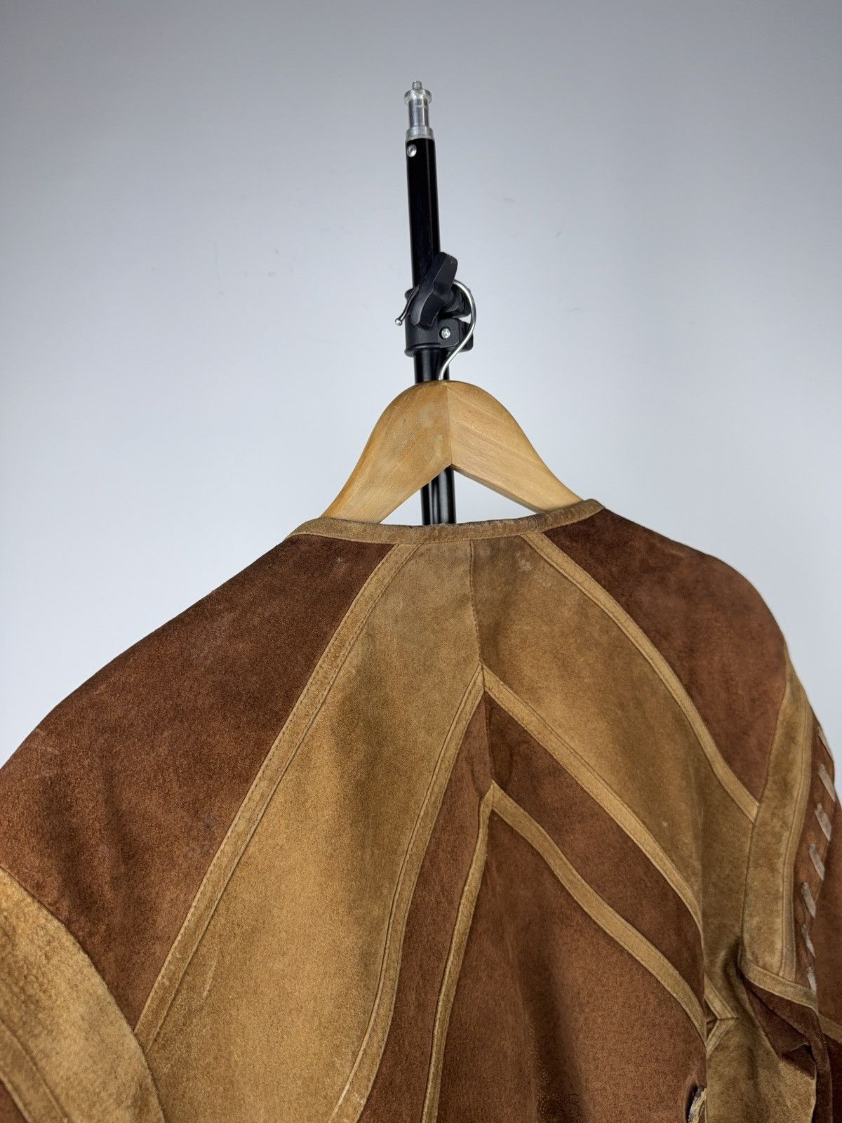 Genuine Leather Vintage Western Cowgirl Patchwork Suede Leather Jacket Boho Size L / US 10 / IT 46 - 16 Thumbnail