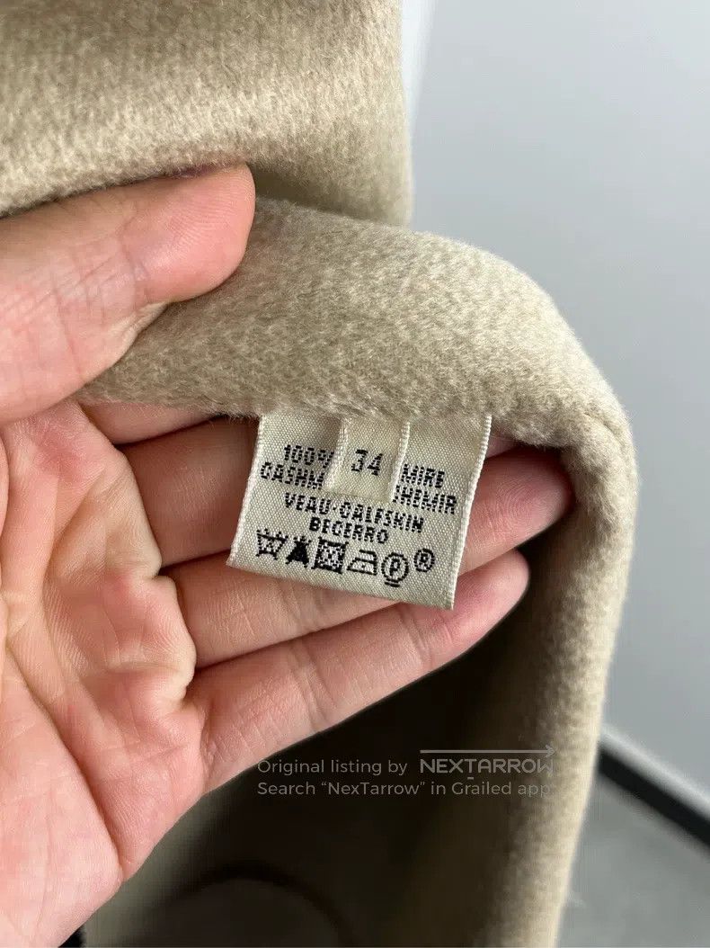 Hermes Hermes Gray Lapel Patchwork Long Sleeve Wool Coat Size XXS / US 00 / IT 34 - 4 Thumbnail