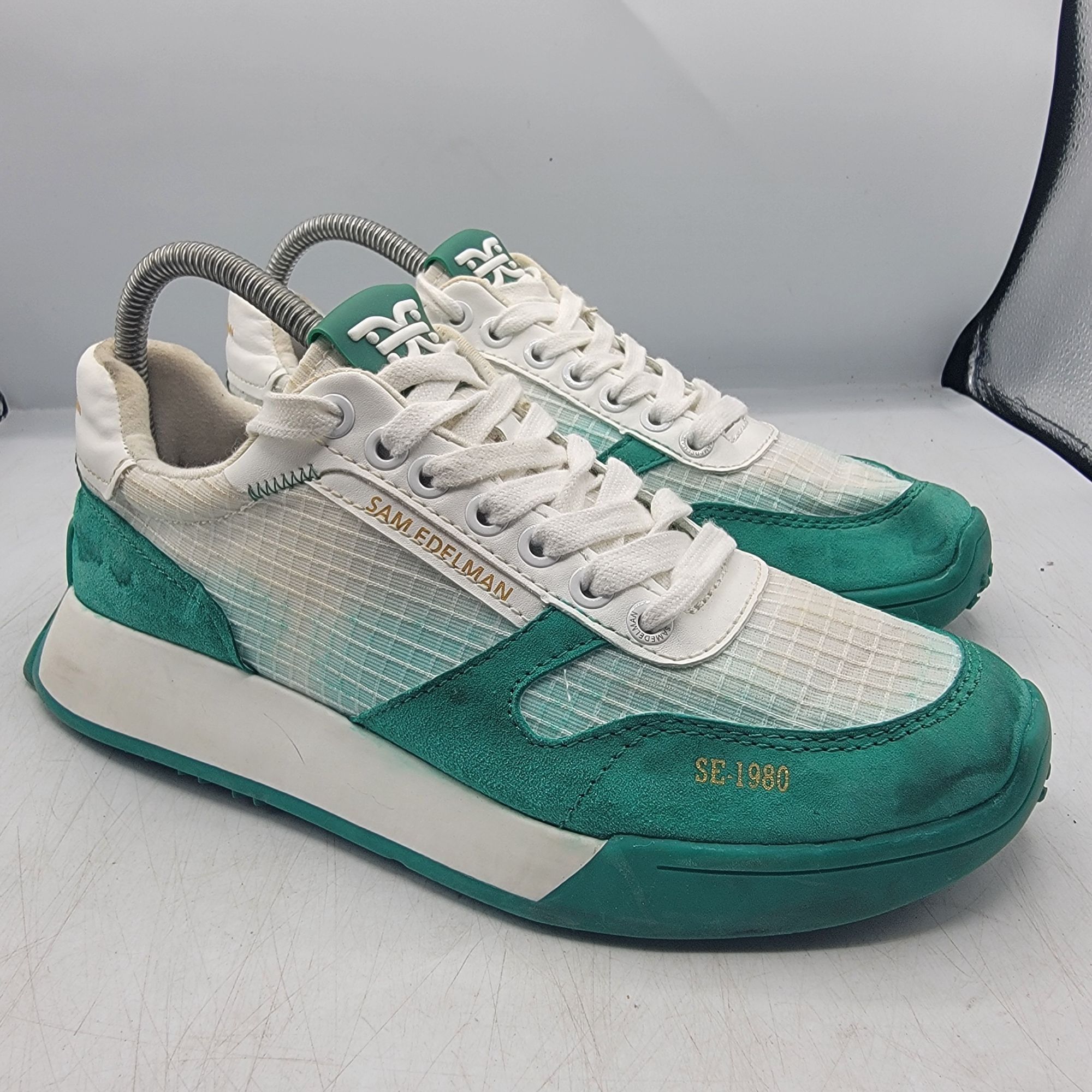 Sam Edelman Sam Edelman Layla Womens 8.5M Green White Sneaker Shoes Walk Size US 8.5 / IT 38.5 - 1 Thumbnail