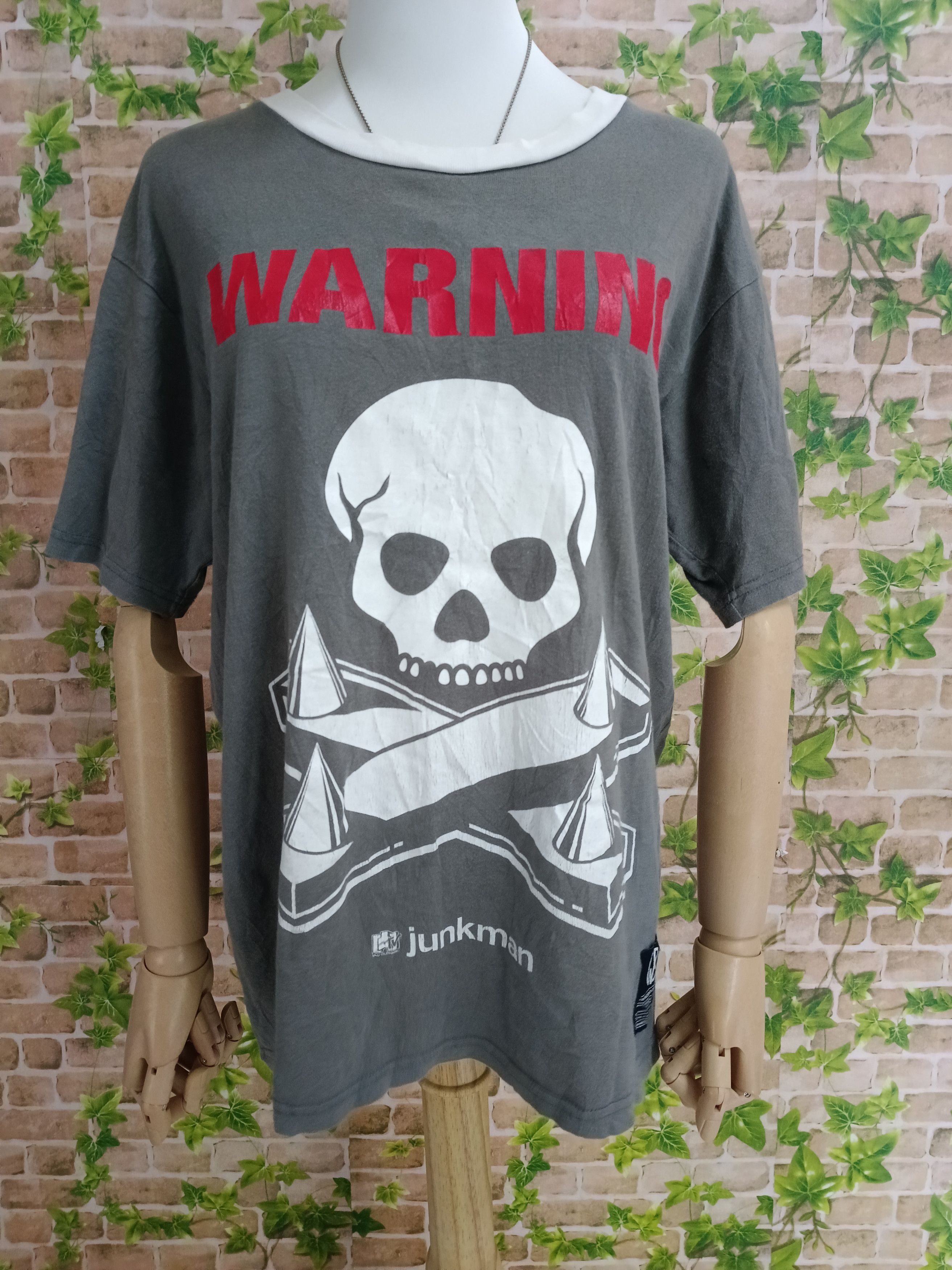 Japanese Brand WARNING JUNKMAN SKULL CROOSBONE Size US M / EU 48-50 / 2 - 2 Thumbnail