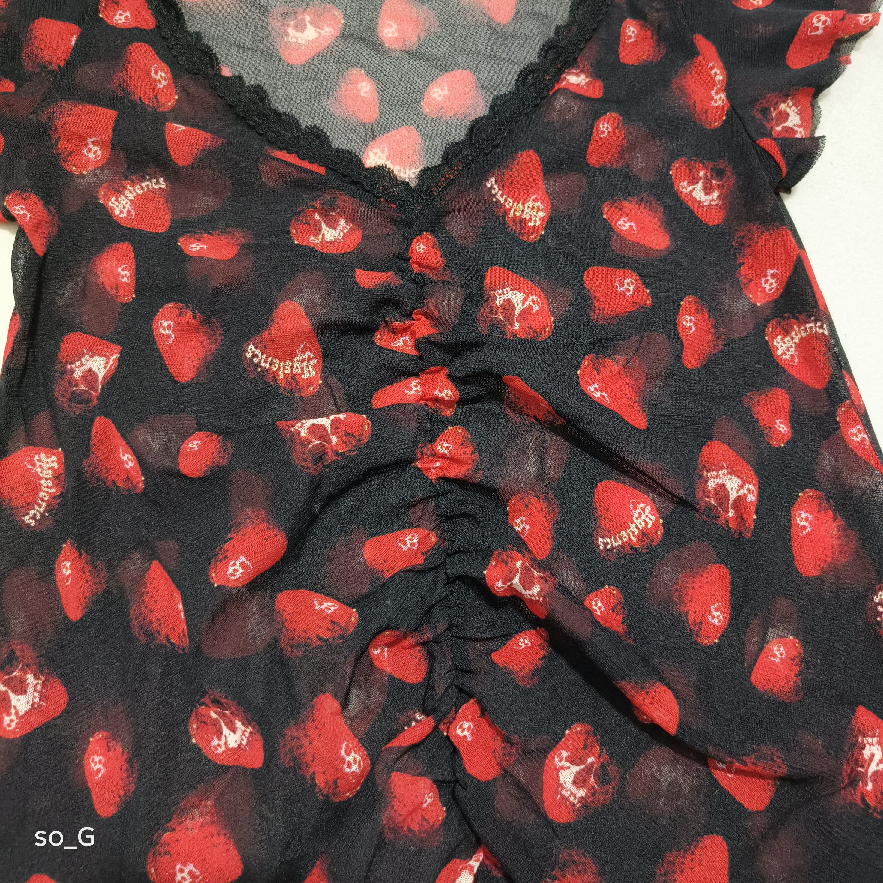 Hysteric Glamour Hysteric Glamour Skull Berry Mesh Semi Transparent Top Size ONE SIZE - 3 Thumbnail