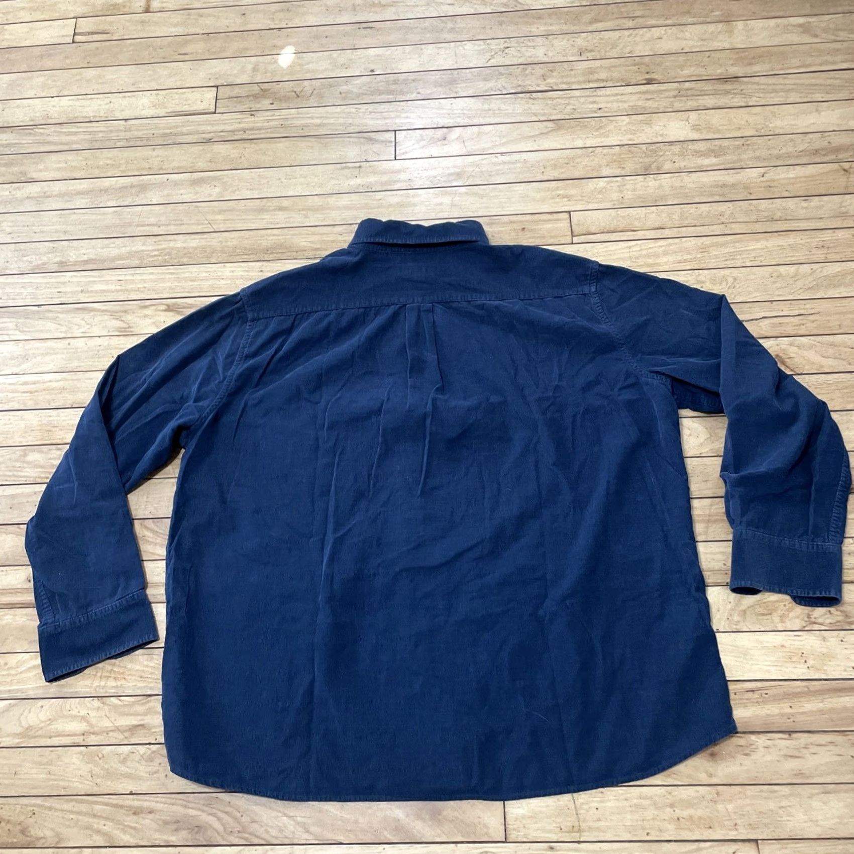 Merona VINTAGE Merona Corduroy Shirt Men 2XL Blue Solid Button-Down Long Sleeve Lightweight Fall Layer Size US XXL / EU 58 / 5 - 2 Thumbnail