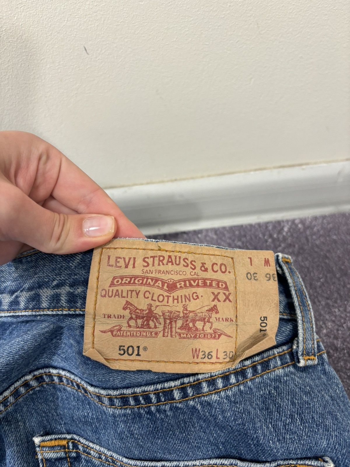 Levi's Vintage Levi’s 501 Akira 1/1 Handmade Custom Denim Jeans Size US 36 / EU 52 - 17 Thumbnail