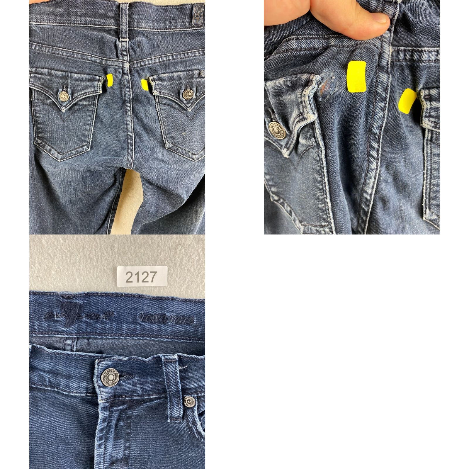 7 For All Mankind 7 For All Mankind Roxanne Womens 26 Blue Skinny Jeans Stretch Denim Dark Wash Size ONE SIZE - 11 Thumbnail