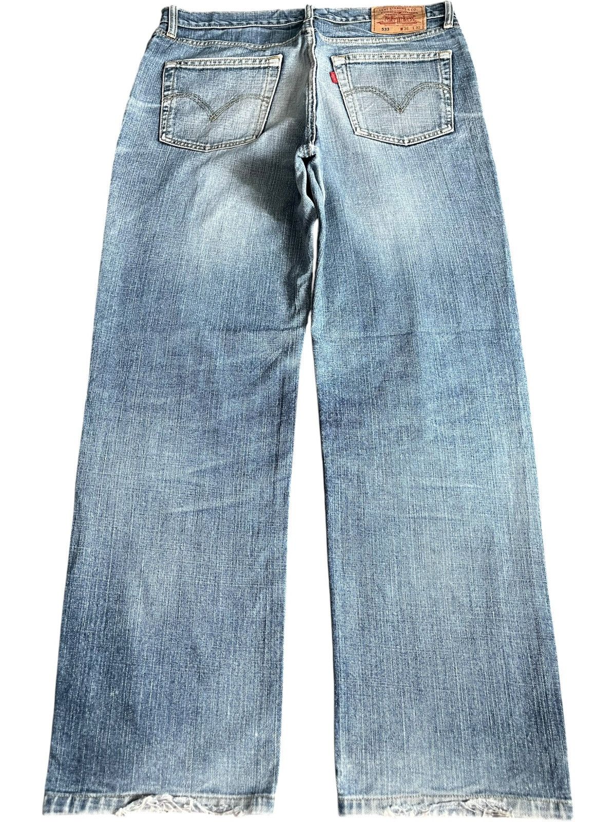 Levi's Vintage 90s Levis 533 Faded Wash Distress Baggy Jeans Size US 35 - 2 Thumbnail