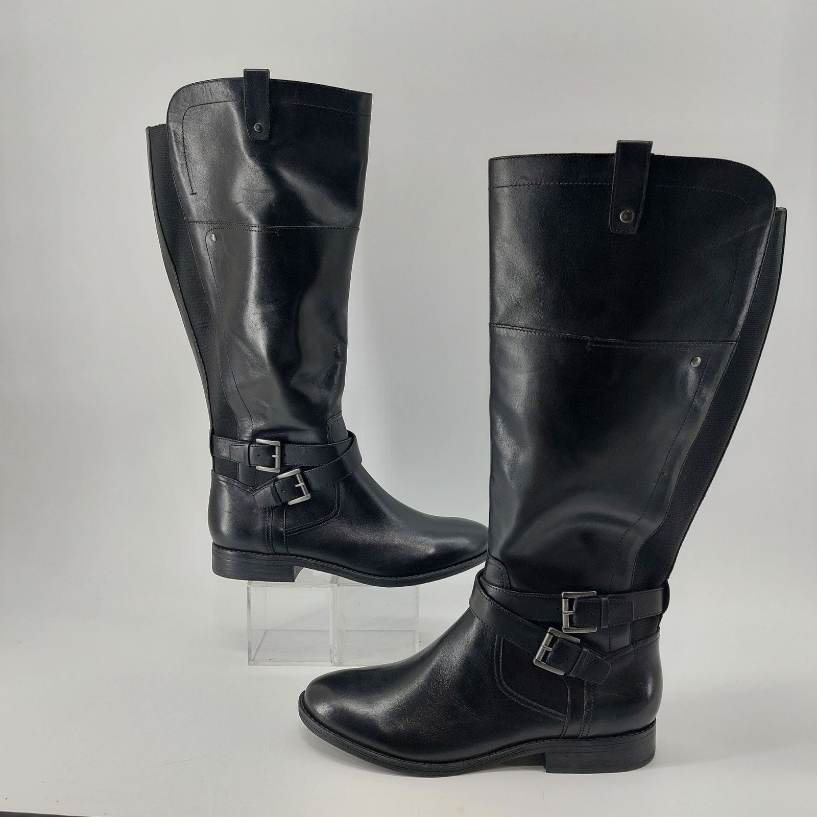 Marc Fisher Marc Fisher Audrey Leather Riding Boots Size 8 Buckle Zip Size US 8 / IT 38 - 3 Thumbnail