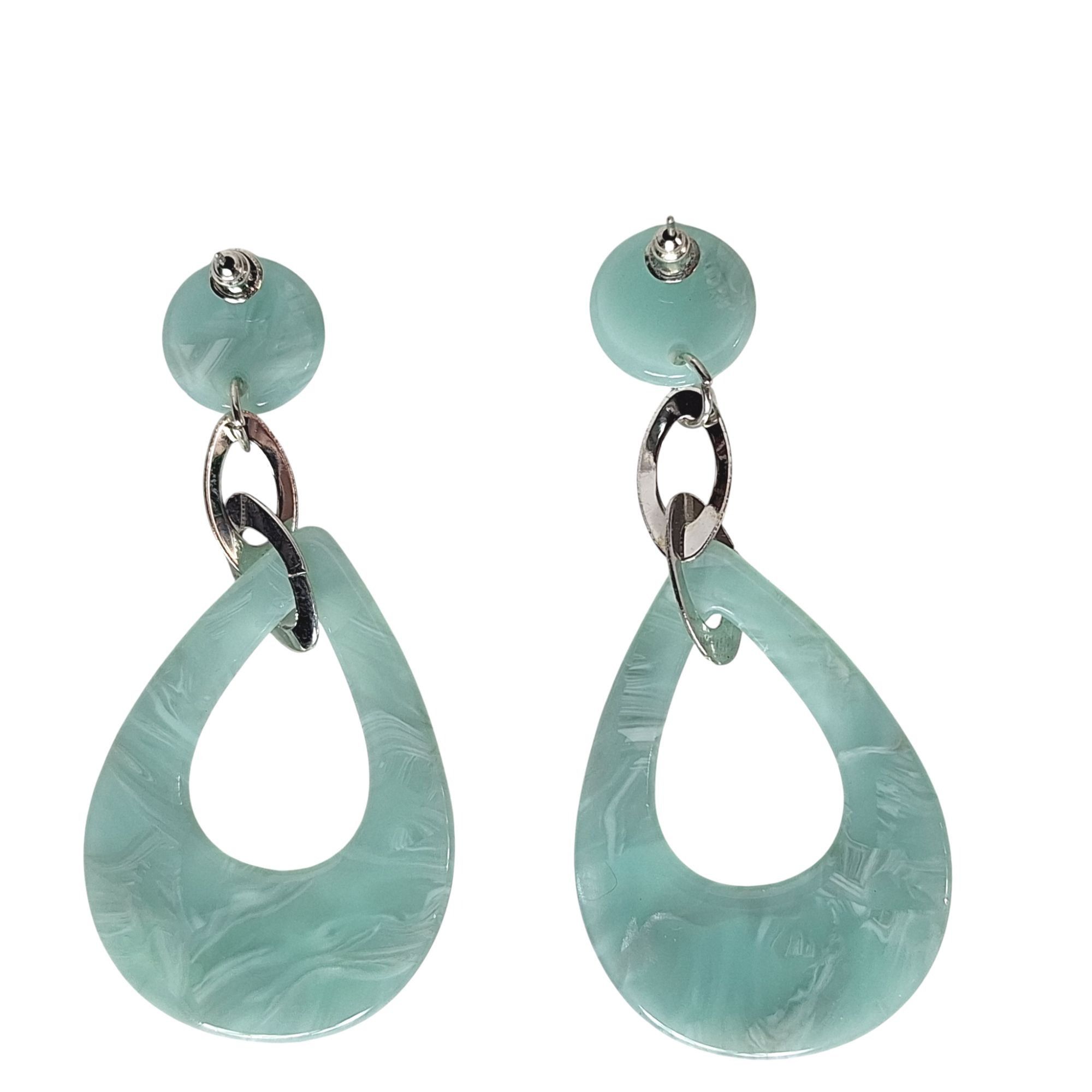 Other Marbled Seafoam Green Resin Teardrop Earrings Boho Ocean Bea Size ONE SIZE - 2 Thumbnail