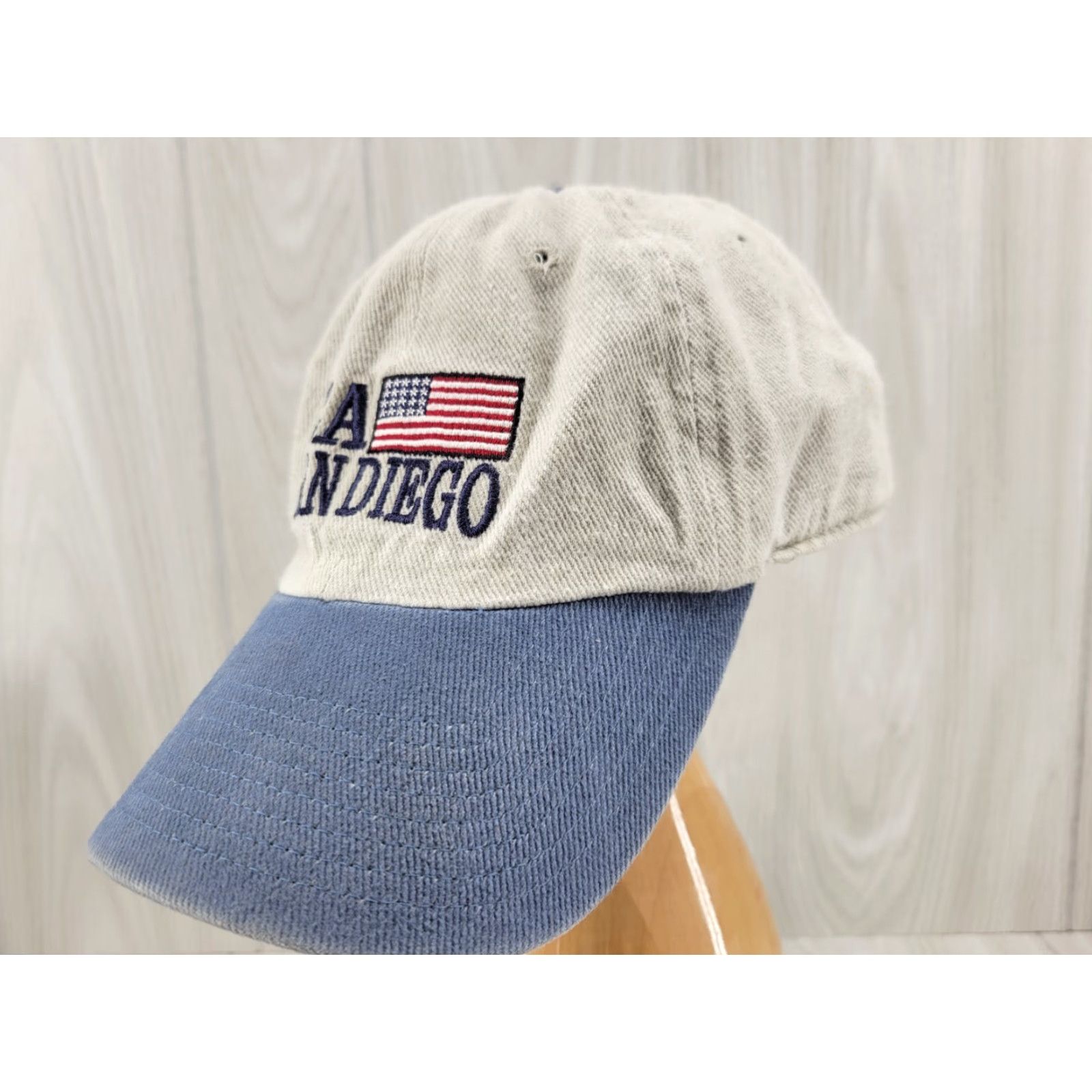 Vintage VINTAGE San Diego CA Cap Adult Adjustable Embroidered Hat USA Flag Cotton Unisex Adults Khaki Baseball Cap USA USA Flag Cap Size ONE SIZE - 2 Thumbnail