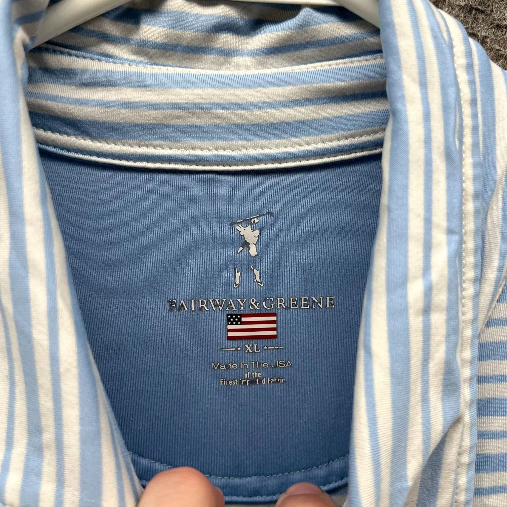 Vintage Fairway & Greene Polo Shirt Mens XL Blue Stripes USA Golf Golfer Club Course Shirt Size US XL / EU 56 / 4 - 7 Thumbnail