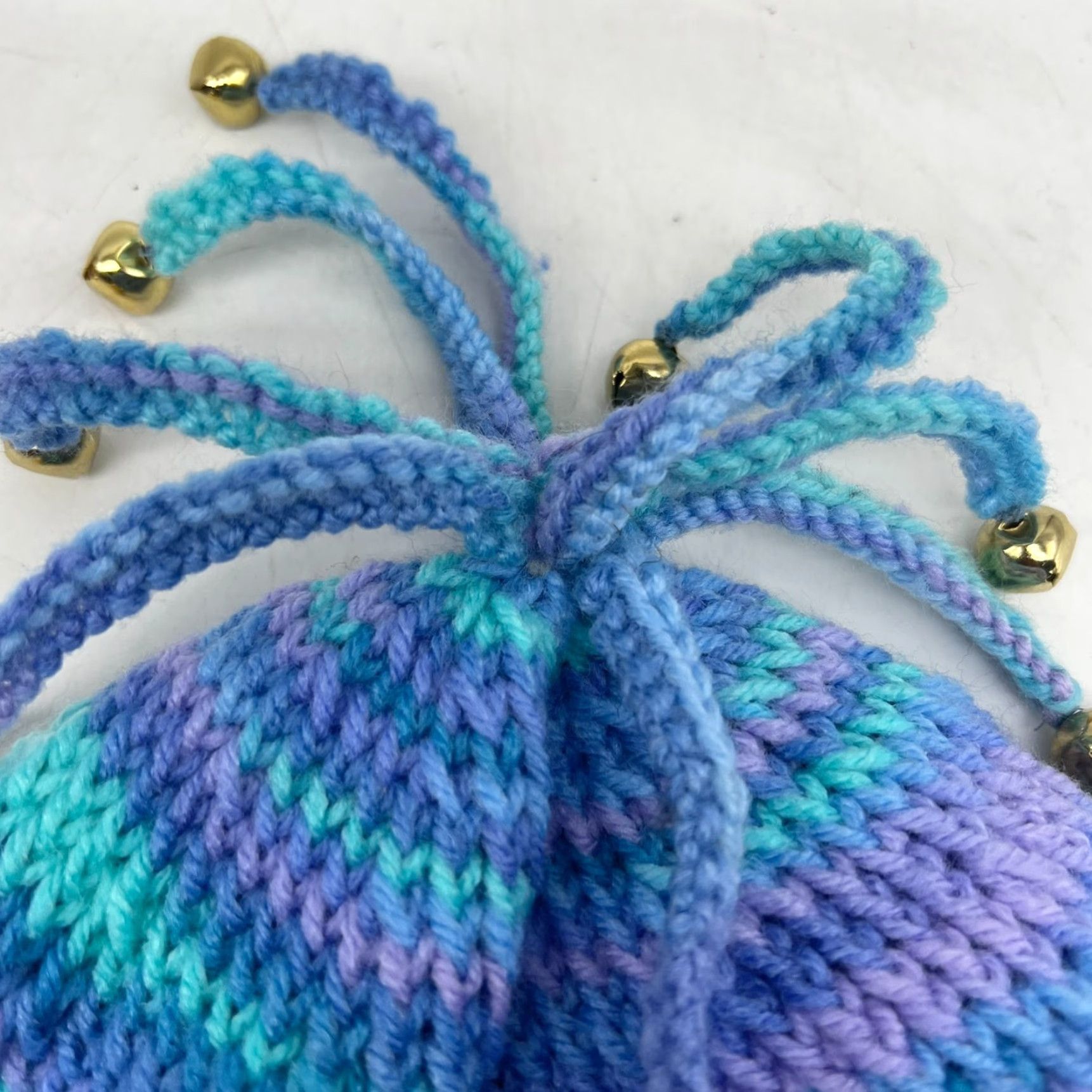 Vintage Hand Knitted Acrylic Purple Tasseled Beanie Hat One Size Womens USA Size ONE SIZE - 4 Thumbnail