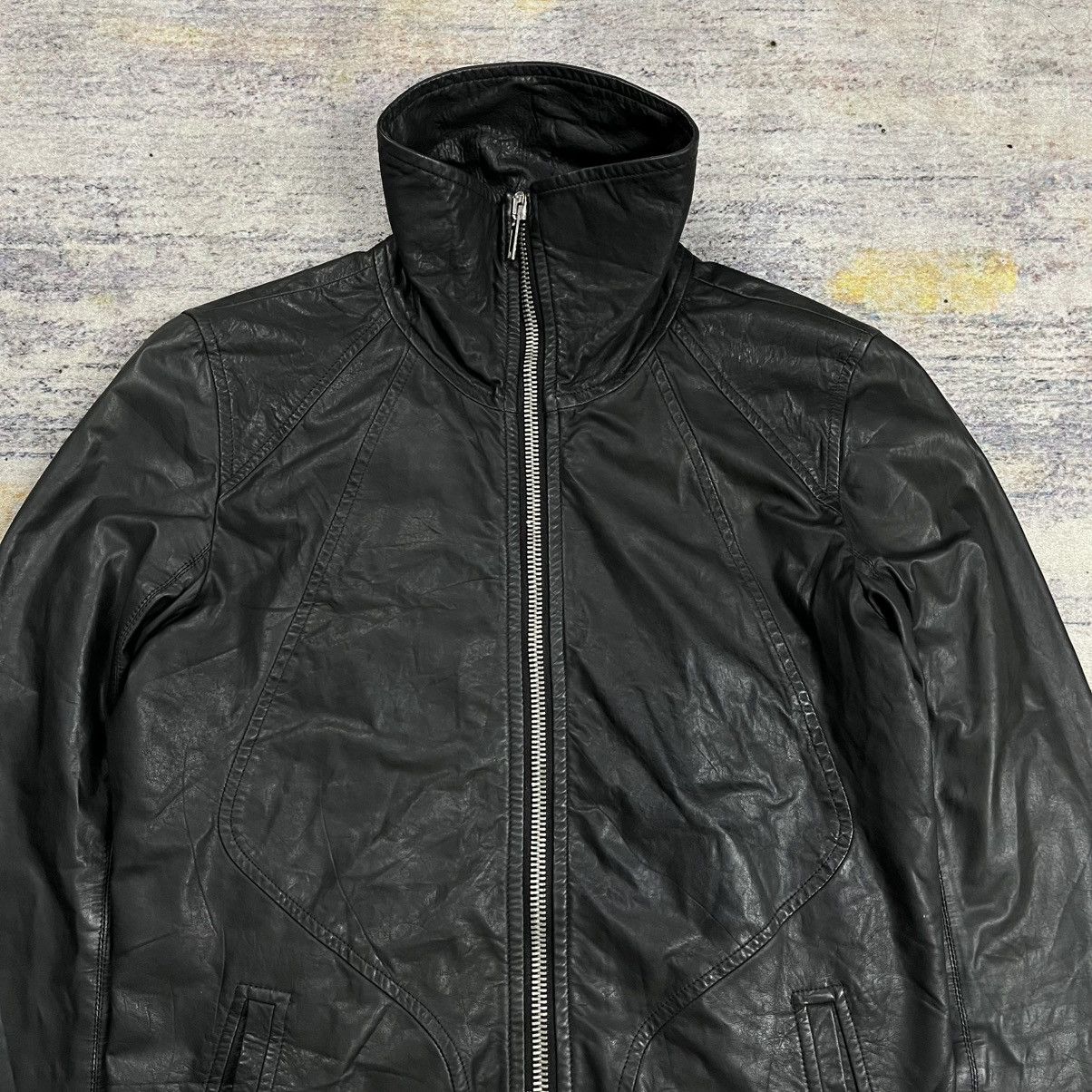 Rick Owens Rick owens high neck leather jacket Size US S / EU 44-46 / 1 - 4 Thumbnail