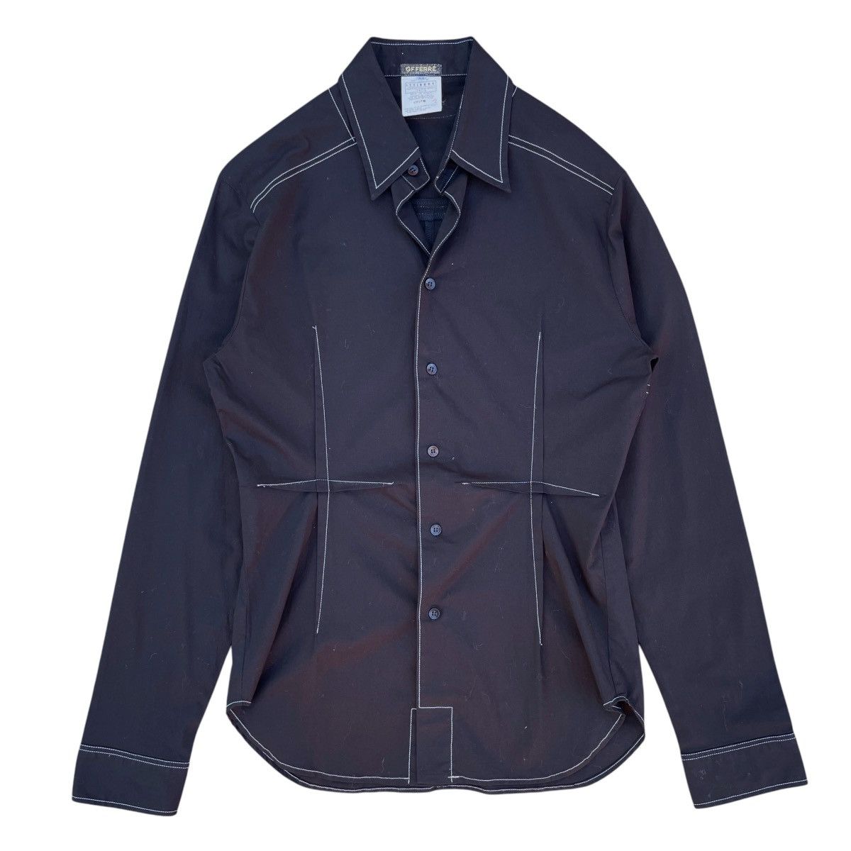 GF Ferre Gianfranco Ferre 2000s Double Cross Fold Shirt Size US M / EU 48-50 / 2 - 1 Thumbnail