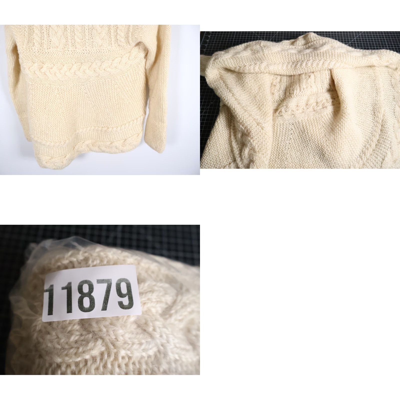 Vintage VINTAGE Wool Mohair Cardigan Sweater Women's Large Ivory Shawl Collar Knit Open Chunky-Knit Size L / US 10 / IT 46 - 9 Thumbnail