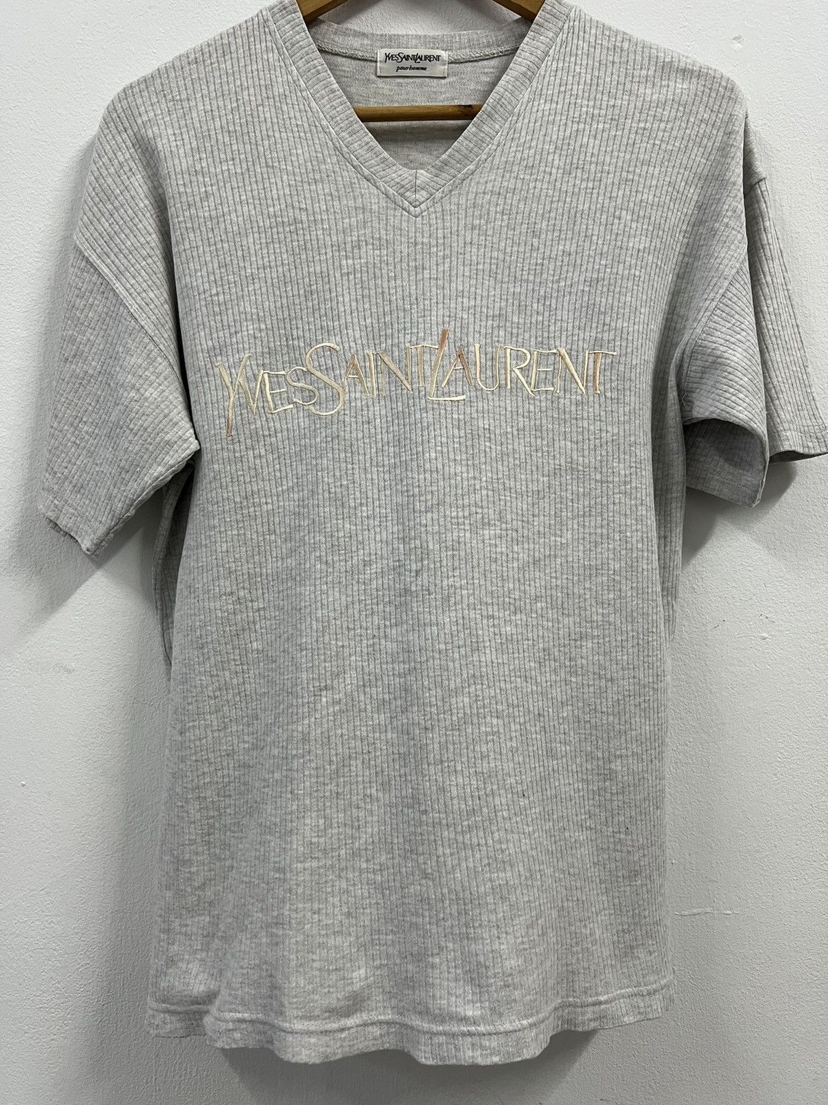Yves Saint Laurent ysl v-neck tshirt Size US M / EU 48-50 / 2 - 1 Thumbnail