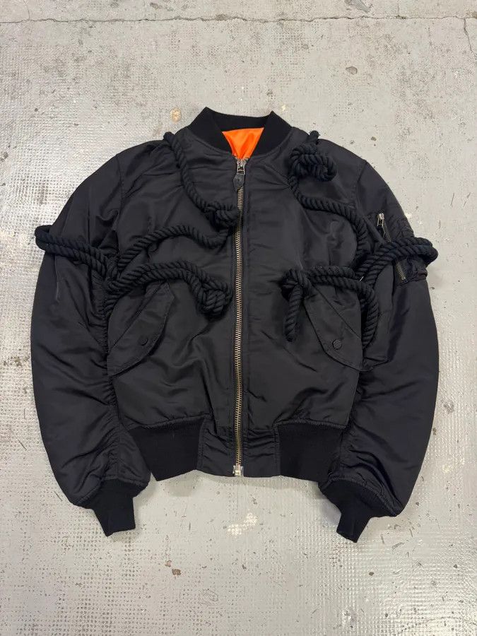 PHENOMENON AW2010 Phenomenon Knot Black Nylon Bomber Jacket Size US XS / EU 42 / 0 - 1 Thumbnail