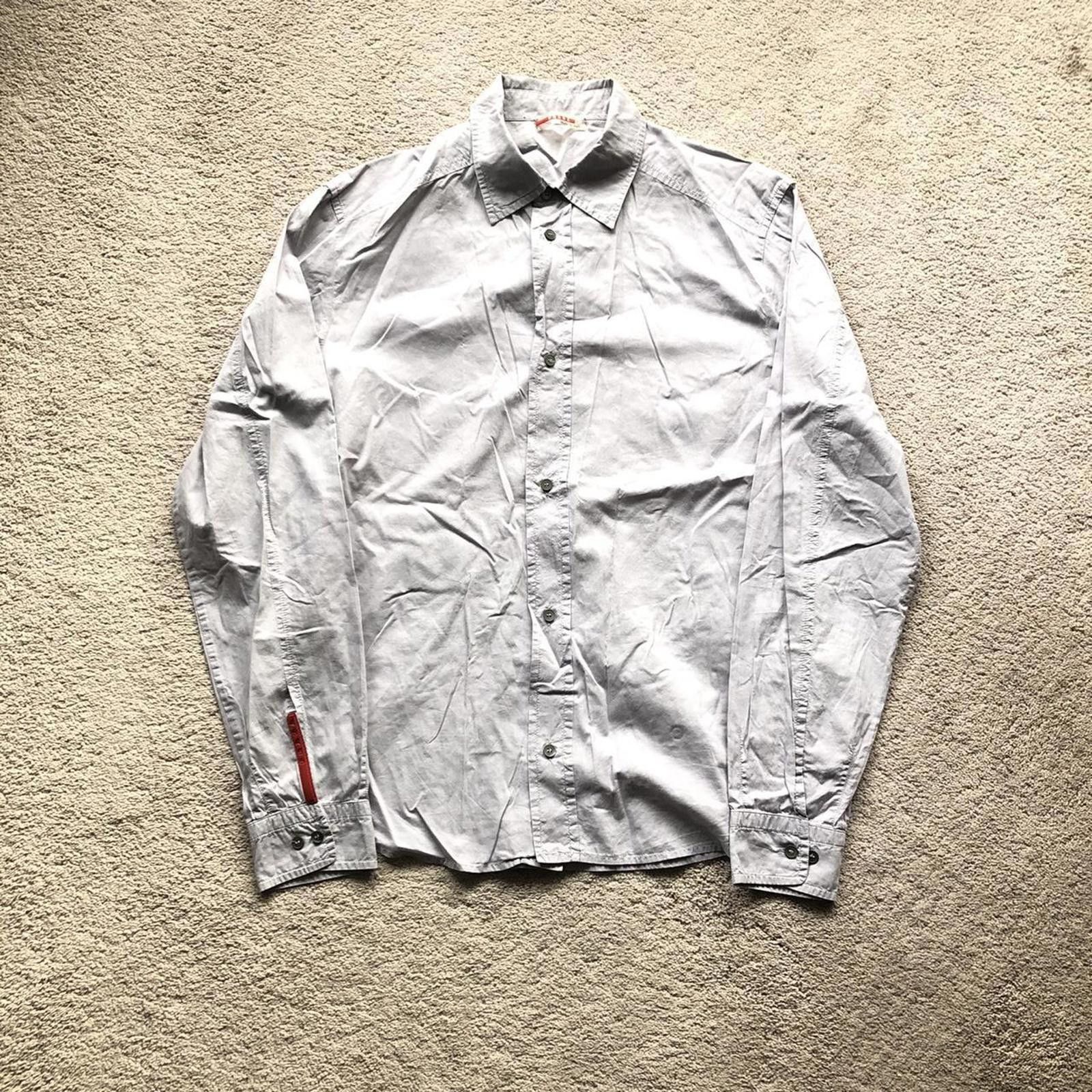 Prada Vintage Prada Red Tab Button Up Shirt Size US L / EU 52-54 / 3 - 1 Thumbnail