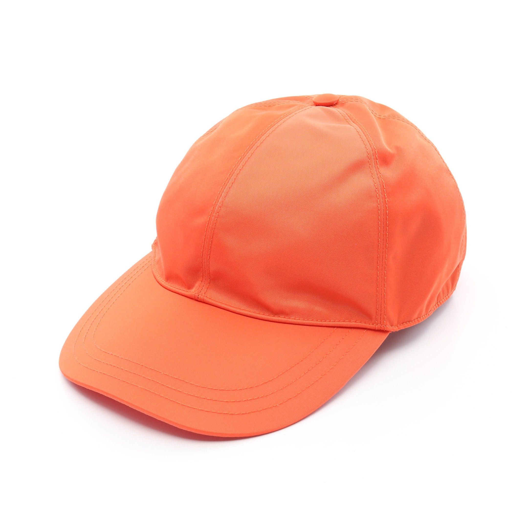 Prada Prada Re-Nylon Baseball Cap Hat Nylon Orange Prada Logo Plate Size ONE SIZE - 1 Thumbnail
