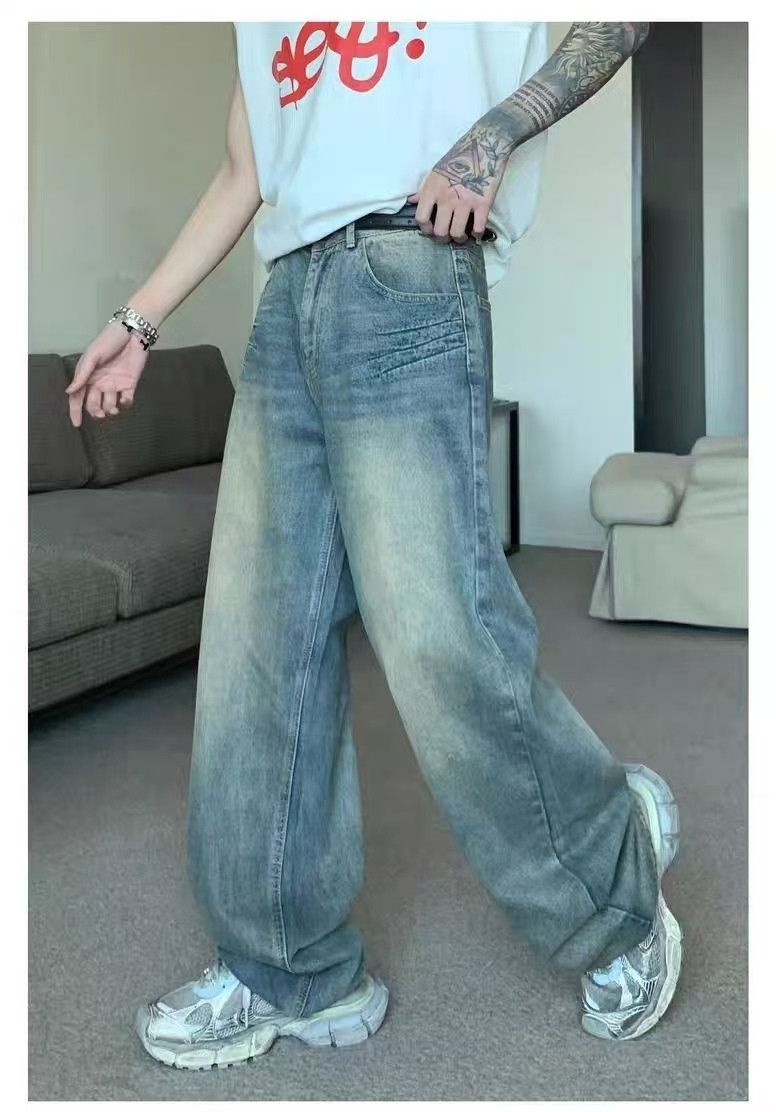 Japanese Brand × Jean Vintage distressed washed loose straight jeans Size US 32 / EU 48 - 5 Thumbnail