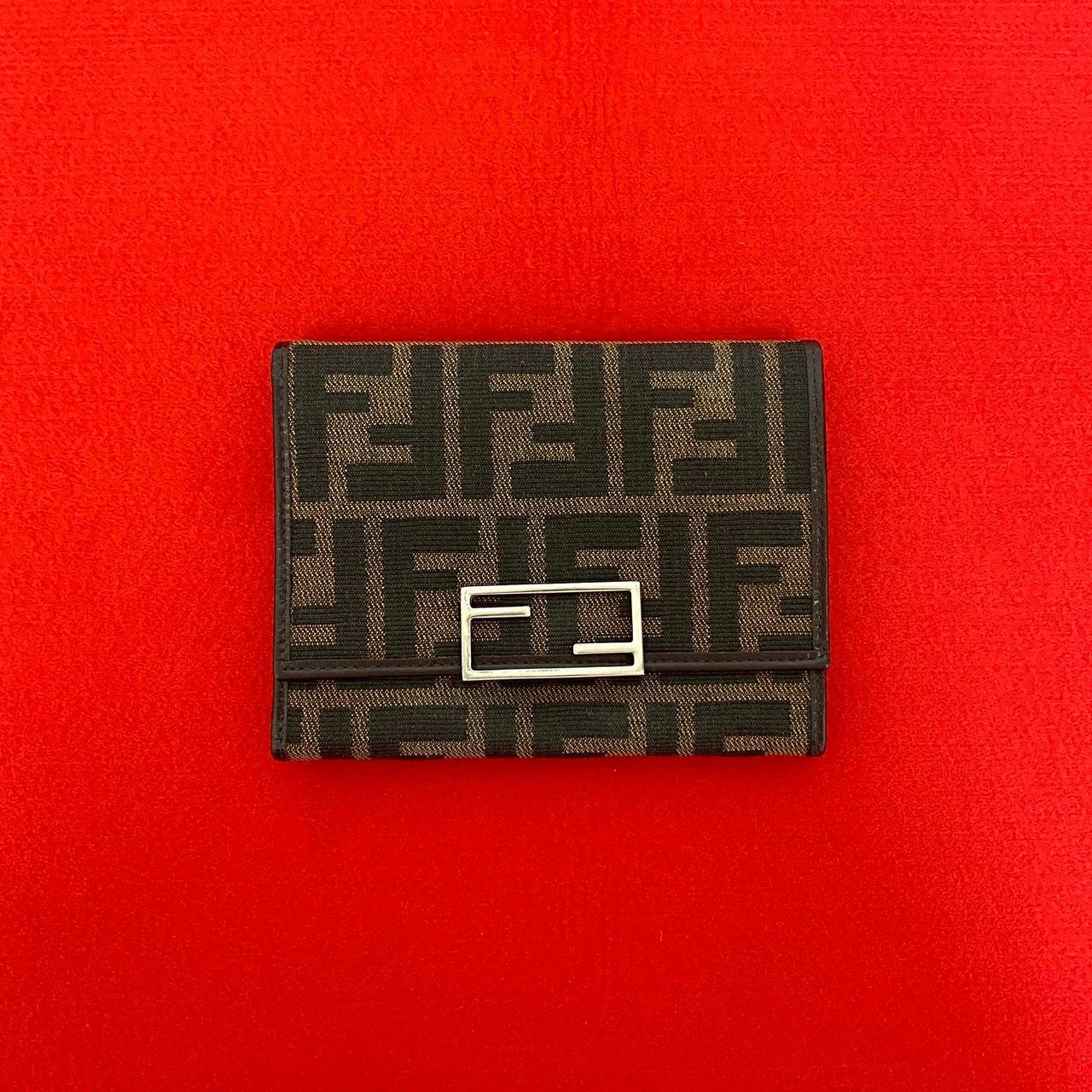 Fendi Fendi Fendi Zucca Canvas Leather Trifold Wallet Textile Short Wallet DUTY FREE for USA Size ONE SIZE - 1 Thumbnail