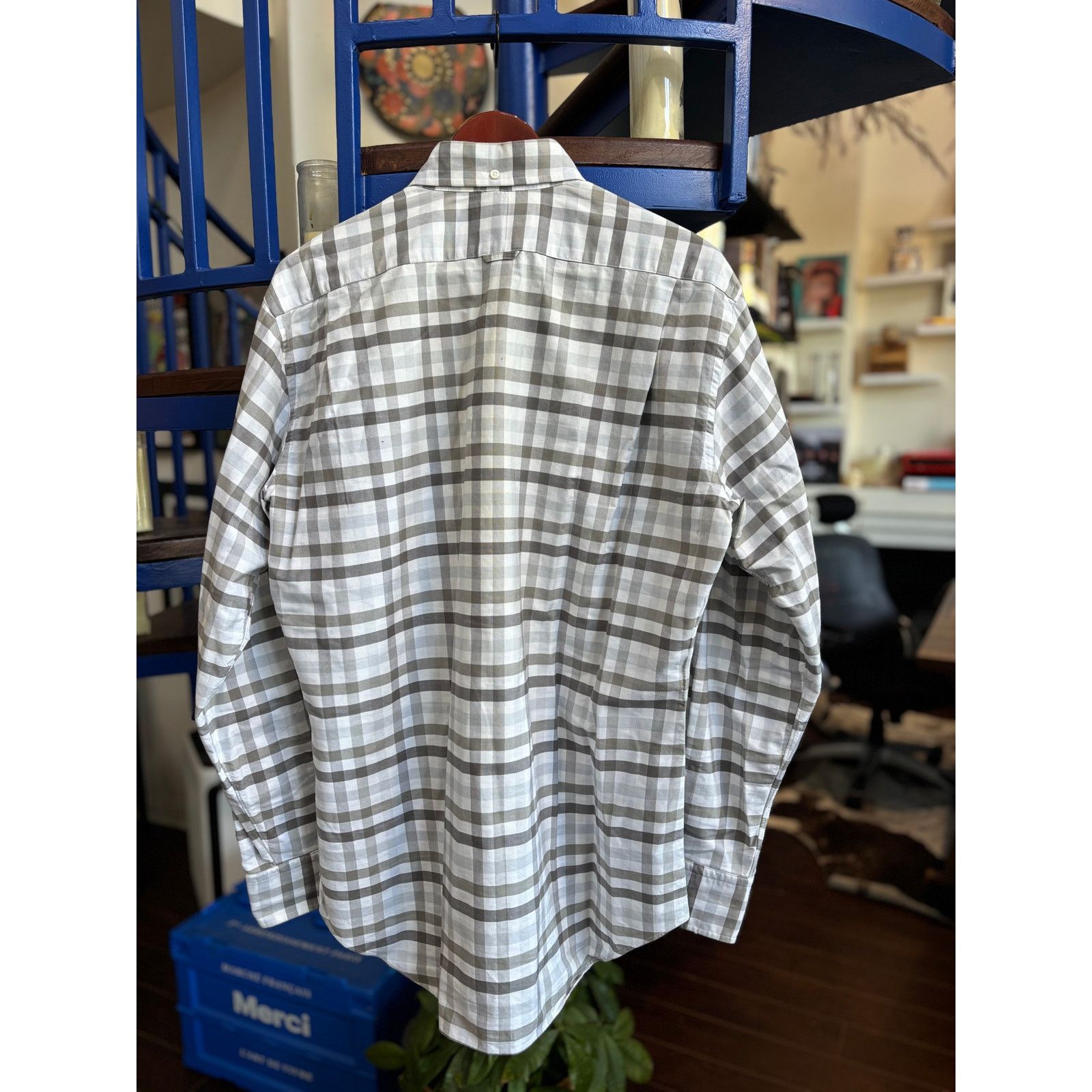 Thom Browne Thom Browne Grey Plaid Button Down Shirt Size 5 (XXL) Size US XXL / EU 58 / 5 - 2 Thumbnail