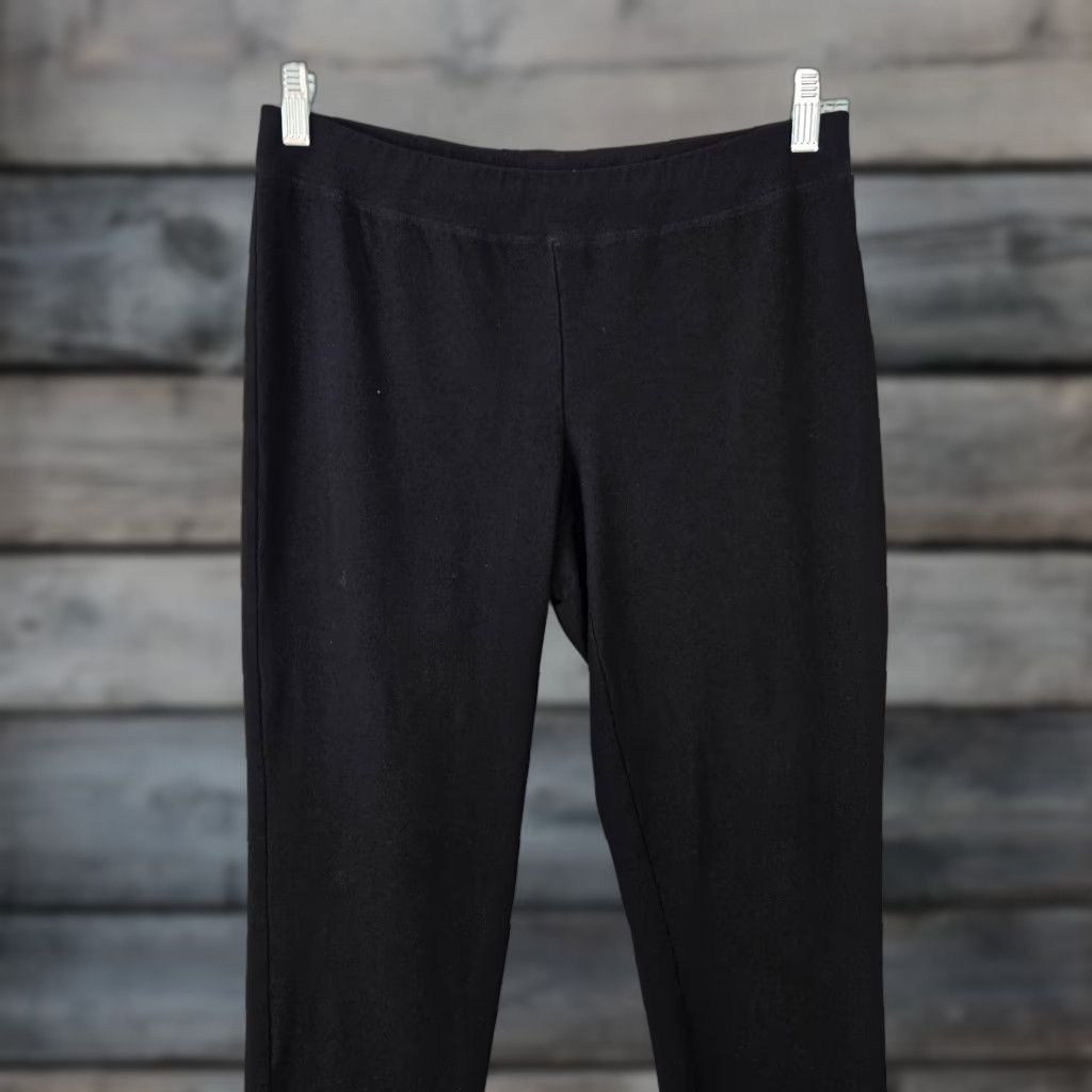 Eileen Fisher VINTAGE Eileen Fisher Pants Cropped Womens Small Black Pull On Low Rise - | Size 28" / US 6 / IT 42 - 1 Thumbnail