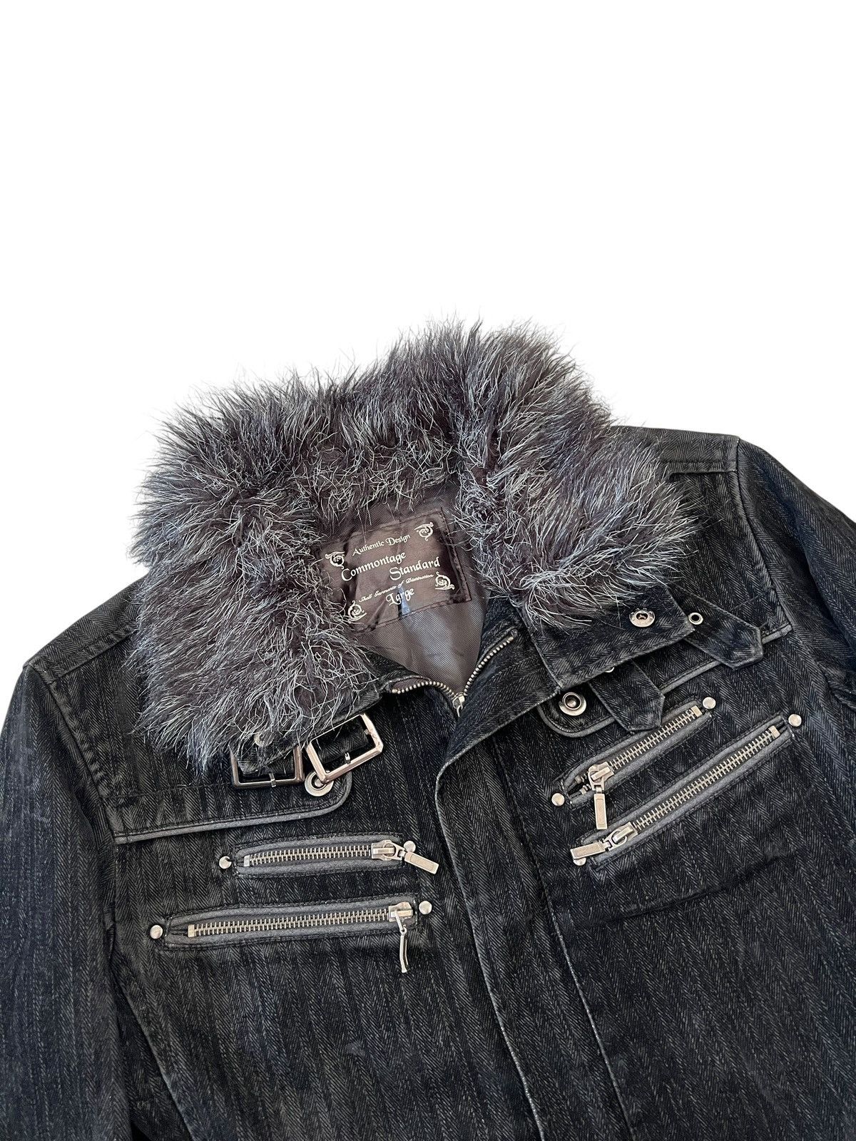 Japanese Brand 2000s Commontage 🇯🇵 Bondage Fur Jacket Vkei Style Size US L / EU 52-54 / 3 - 3 Thumbnail