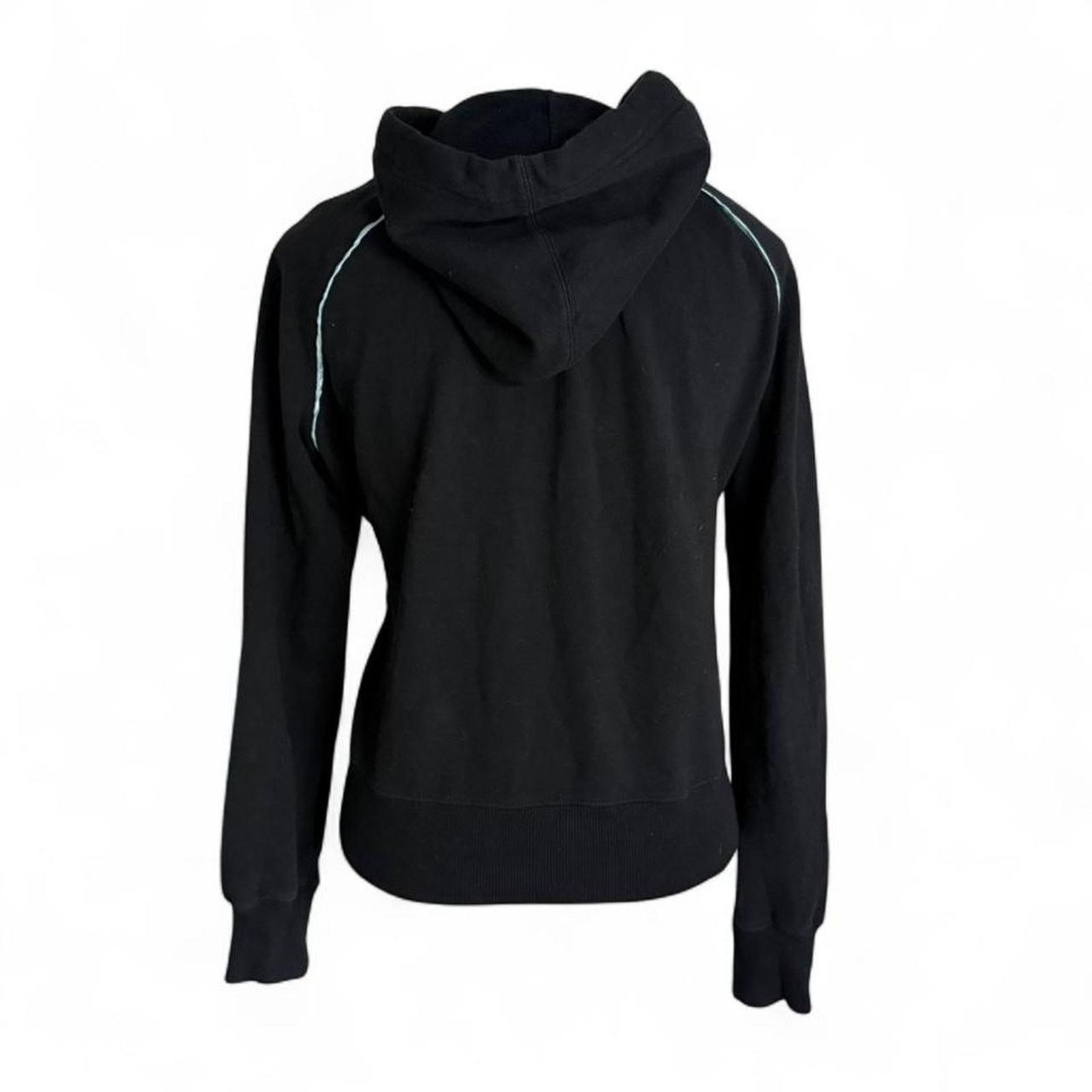 Bebe Black Bebe zip up hoodie with white piping women size large Size L / US 10 / IT 46 - 2 Thumbnail