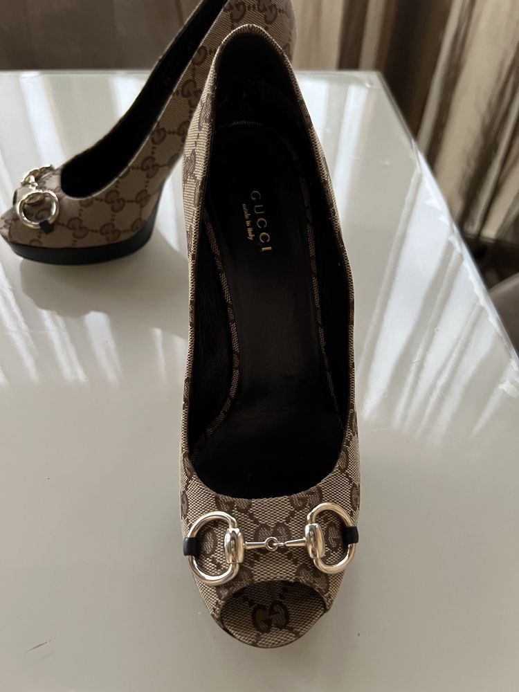Gucci Gucci GG Logo Canvas Heels shoes Size US 9 / IT 39 - 5 Thumbnail