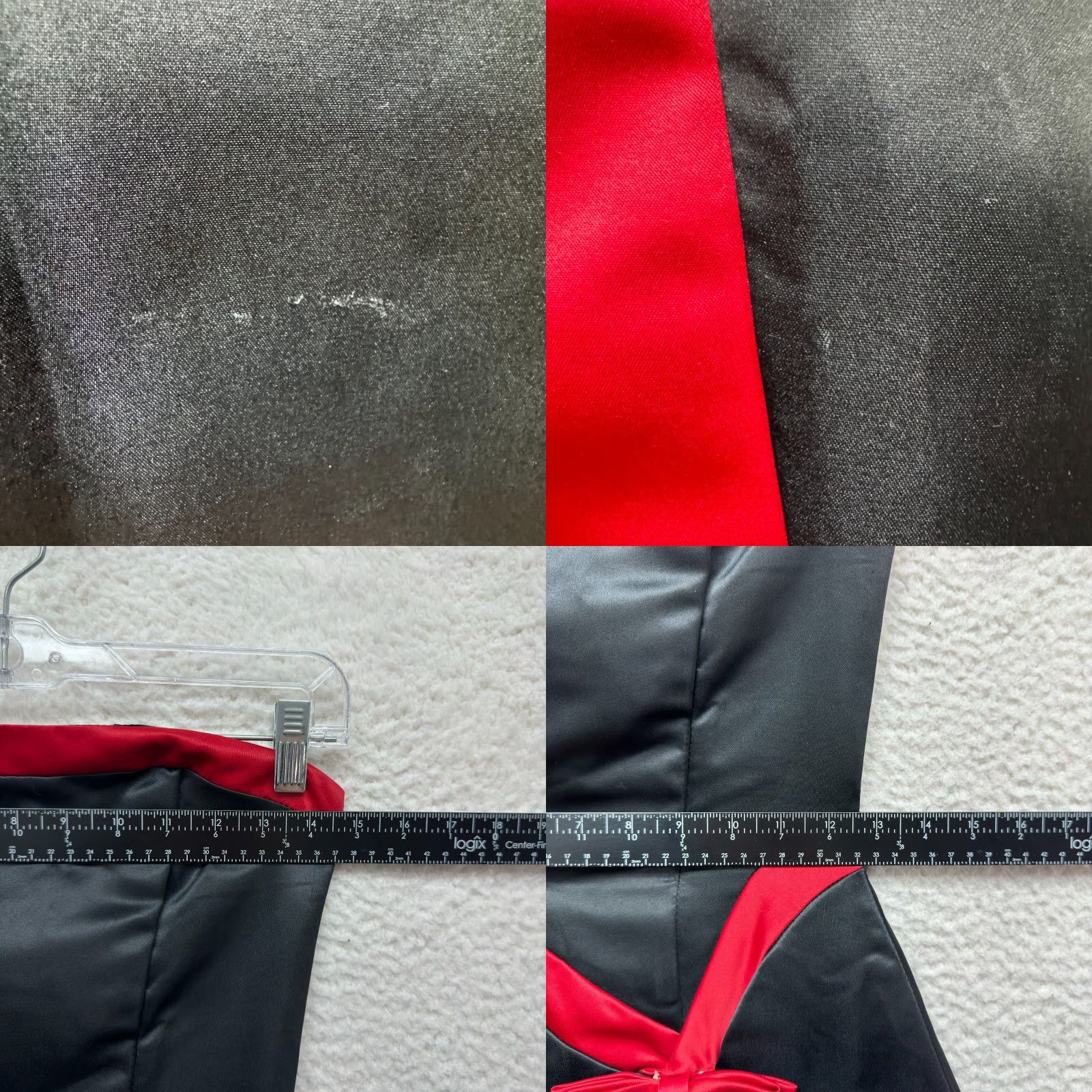 Vintage VINTAGE 90s Y2K Prom Dress Ball Gown Satin Black Red Strapless Goth Vampire XS Small Womens Size XS / US 0-2 / IT 36-38 - 8 Thumbnail