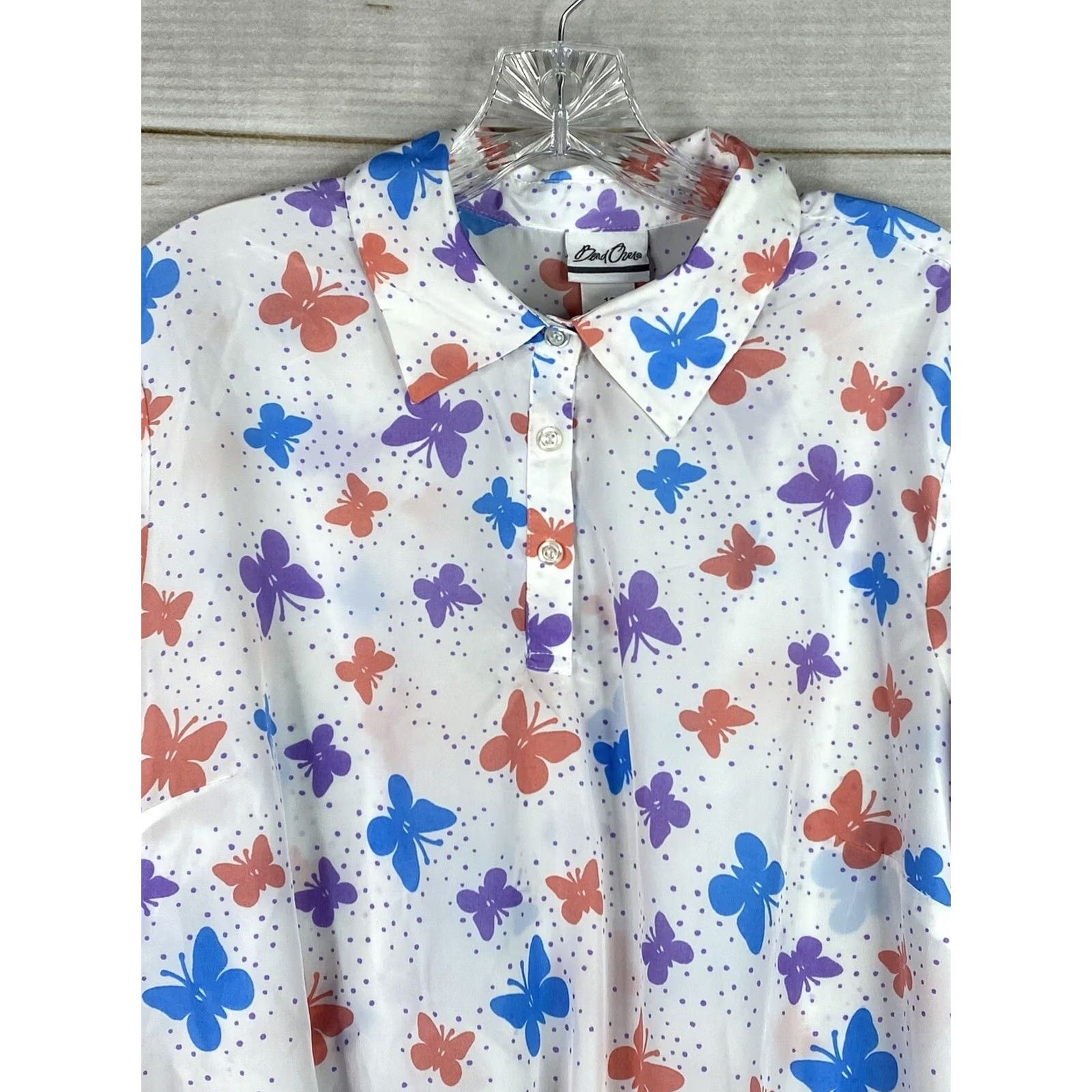Vintage Bend Over White Blouse Womens 16 3/4 Sleeve Sheer Chiffon Elastic Waist Polyester Animal Print Casual Shirt Size XXL / US 16-18 / IT 52-54 - 2 Thumbnail