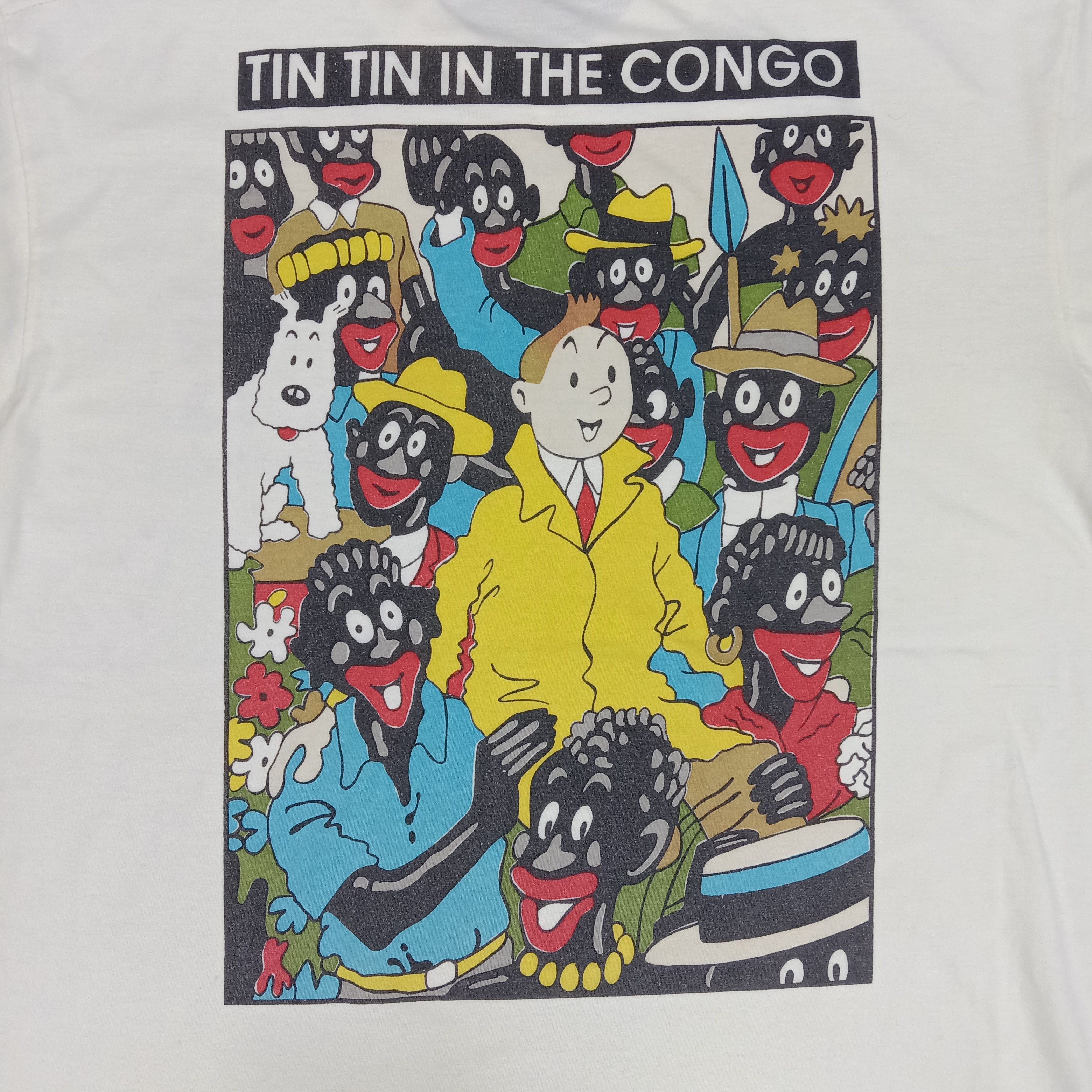 DC Comics × Vintage Tintin In The Congo American Cartoon Movie Tshirt Size US XL / EU 56 / 4 - 2 Thumbnail
