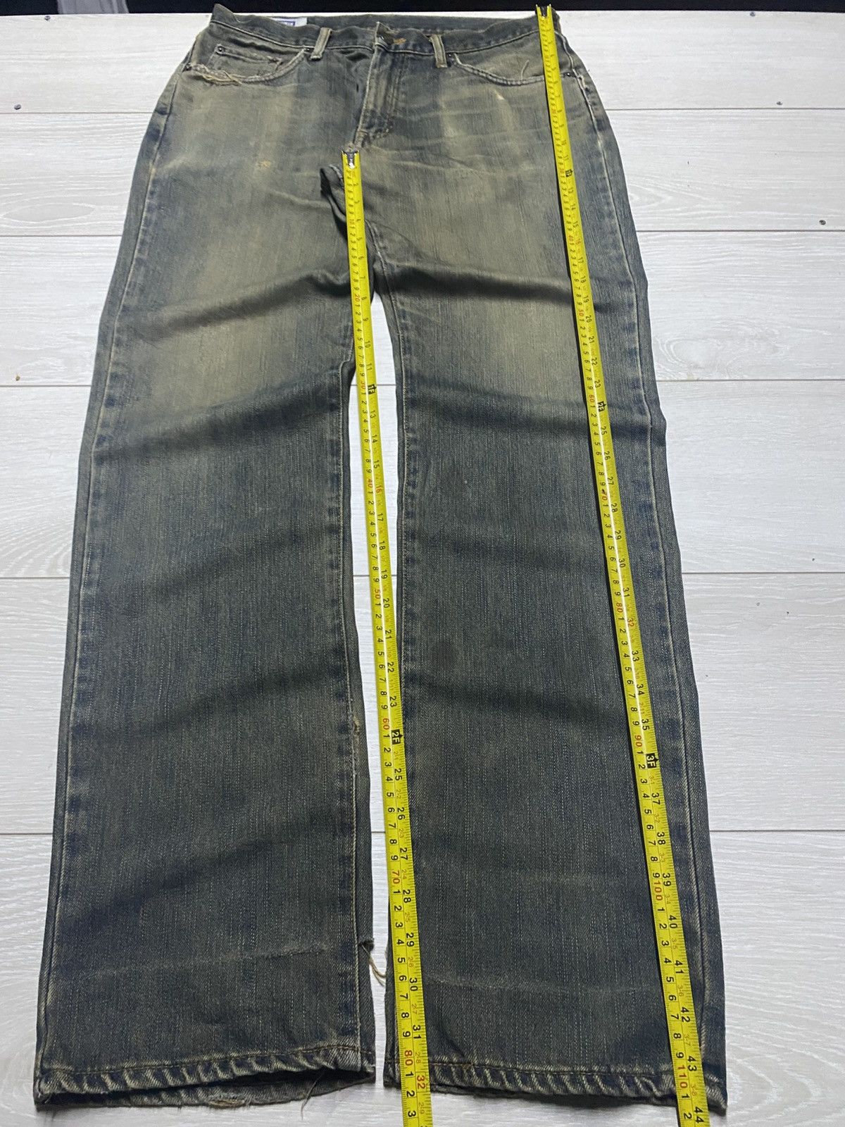 Junya Watanabe Vintage Japanese Brand Edwin 404 Mud Wash Distressed Jeans Size US 32 / EU 48 - 14 Thumbnail