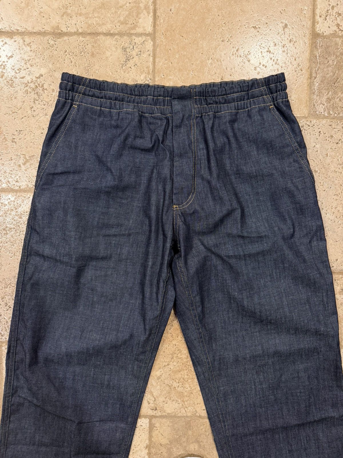 Bottega Veneta Bottega Veneta Elastic Waist V-Stitch Indigo Denim Trousers Size US 34 / EU 50 - 3 Thumbnail