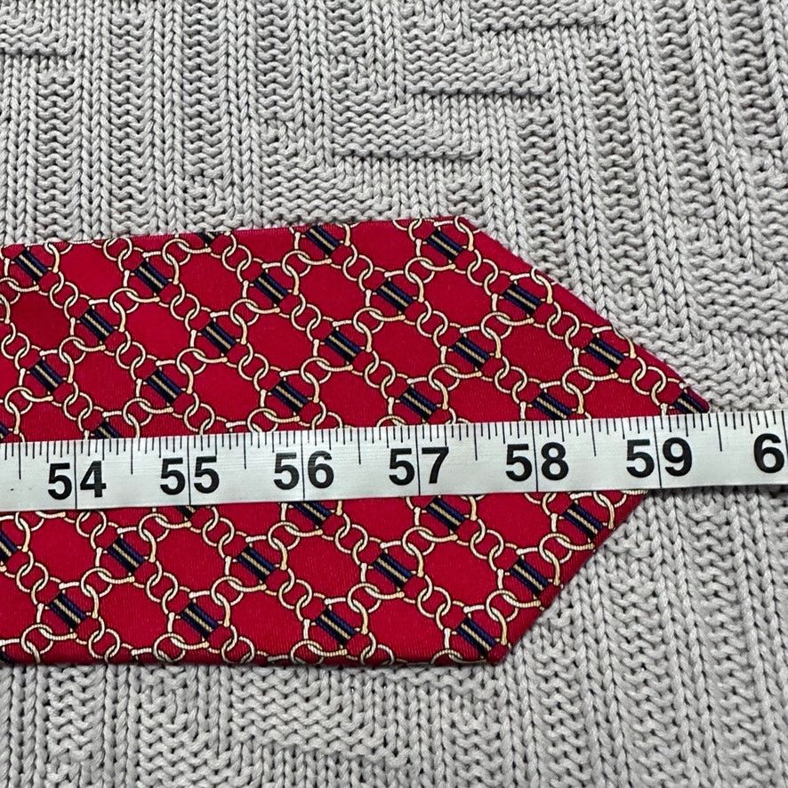 Gucci Vintage Gucci red gold chain silk tie Size ONE SIZE - 4 Thumbnail