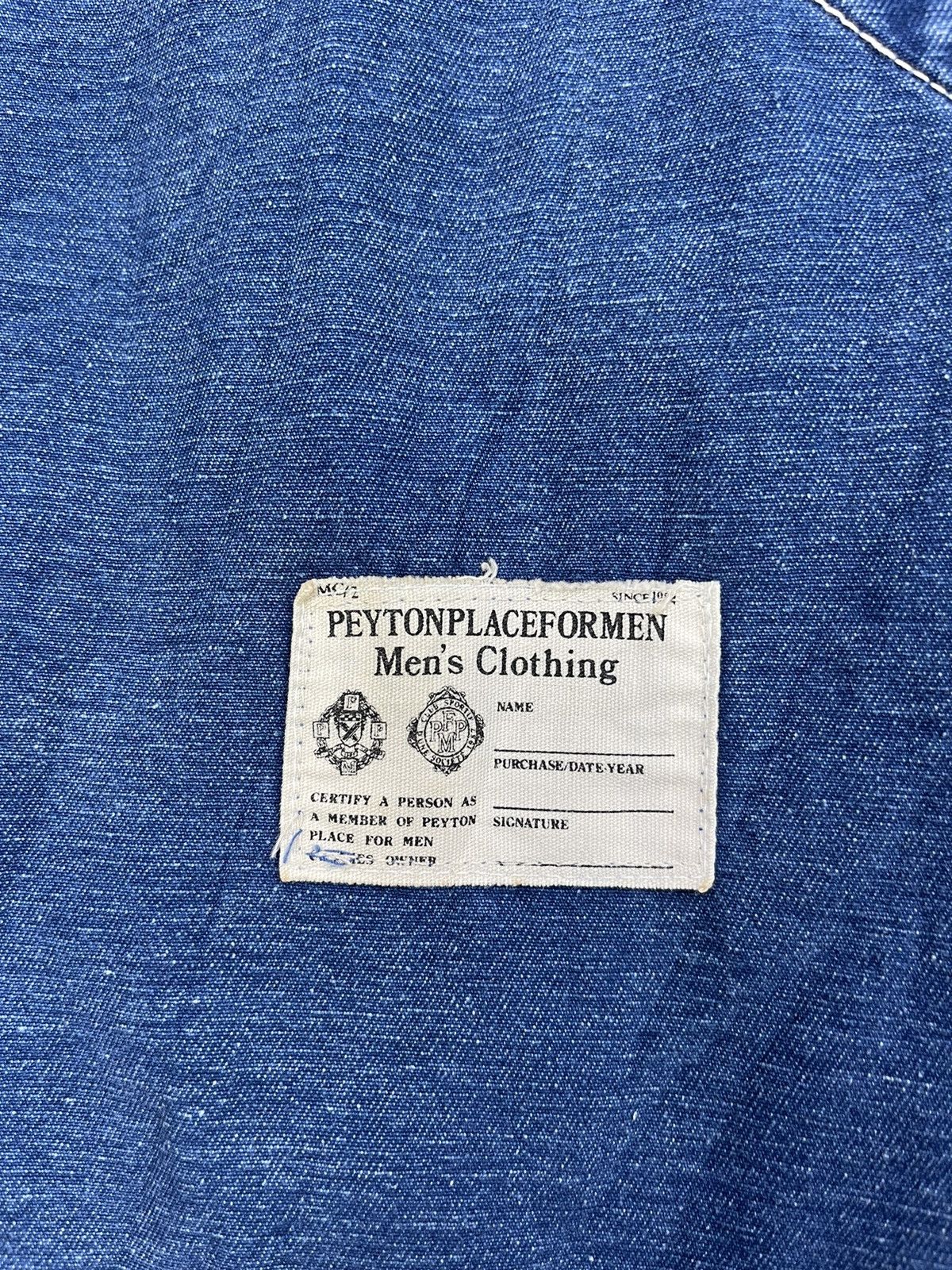 PPFM Vtg PPFM Peyton Place For Men Denim Chore Jacket Size US M / EU 48-50 / 2 - 14 Thumbnail