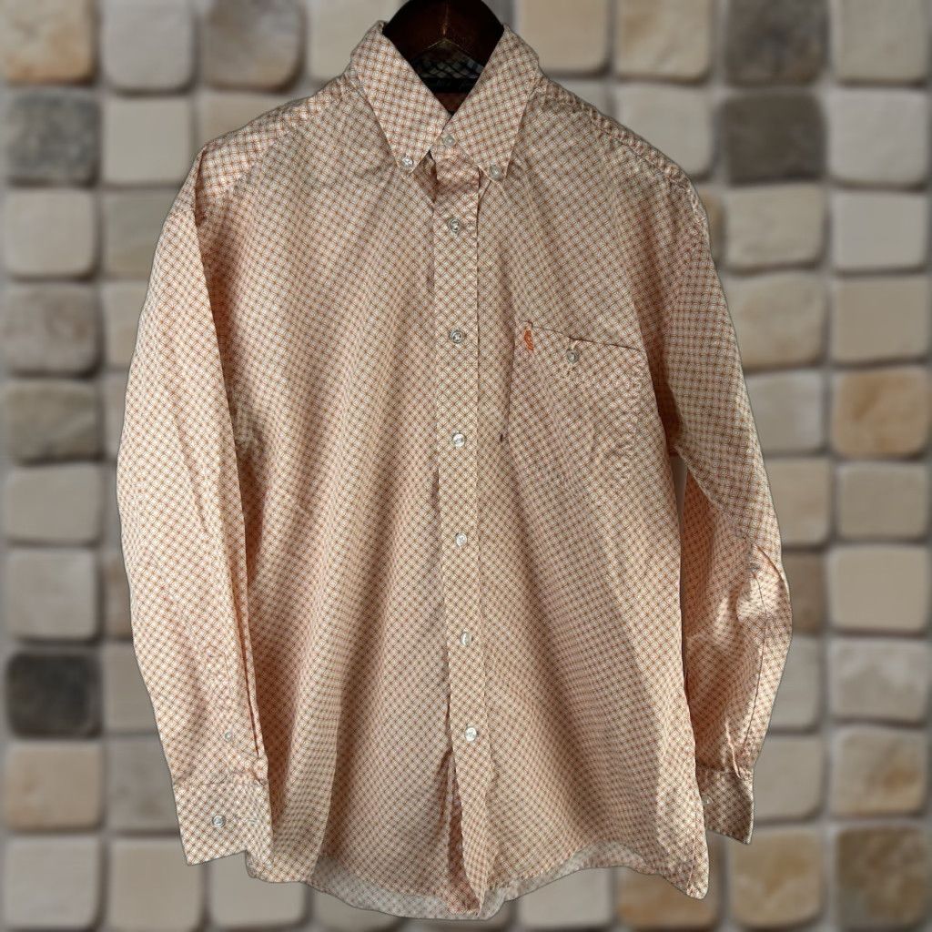 Wrangler VINTAGE Wrangler George Strait Shirt Mens M Orange Geometric Button Long Sleeve Flaw Size US M / EU 48-50 / 2 - 1 Thumbnail