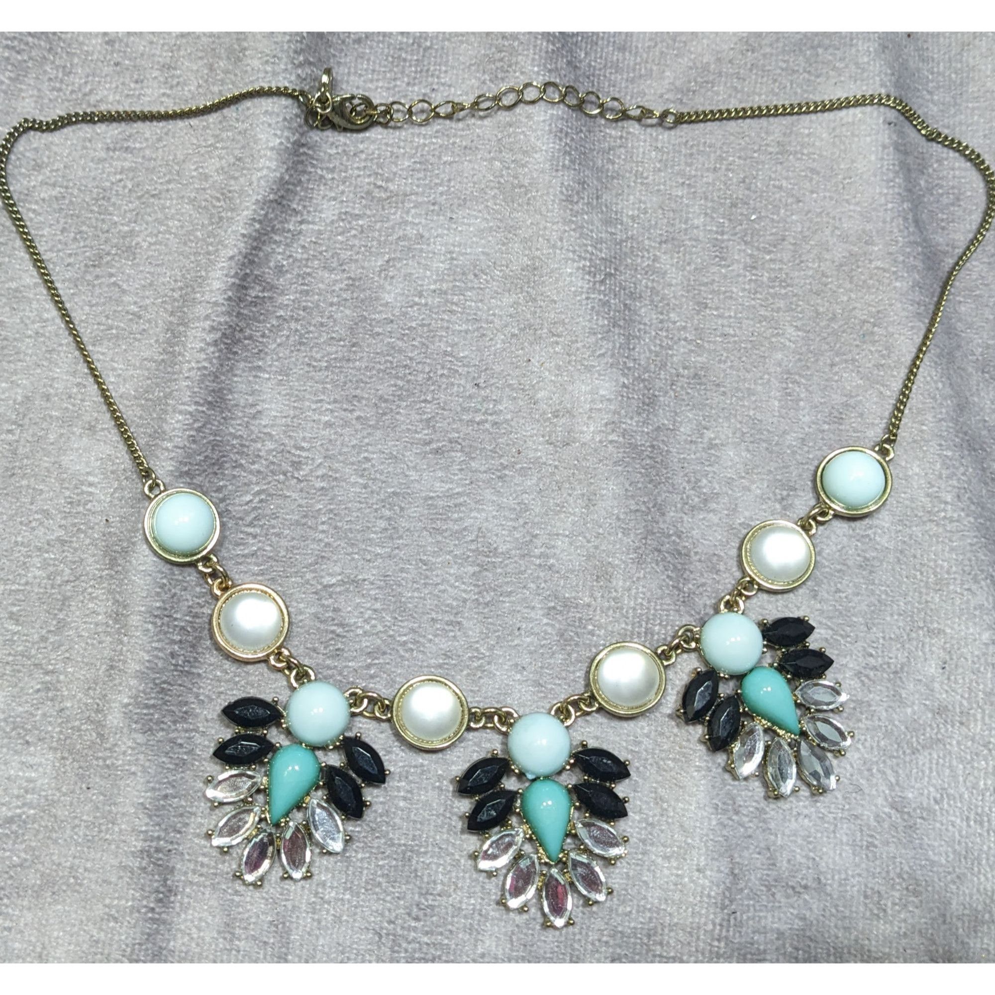 Liz Claiborne Liz Claiborne Art Deco Style Gold-Tone Necklace With Turquoi Size ONE SIZE - 6 Thumbnail