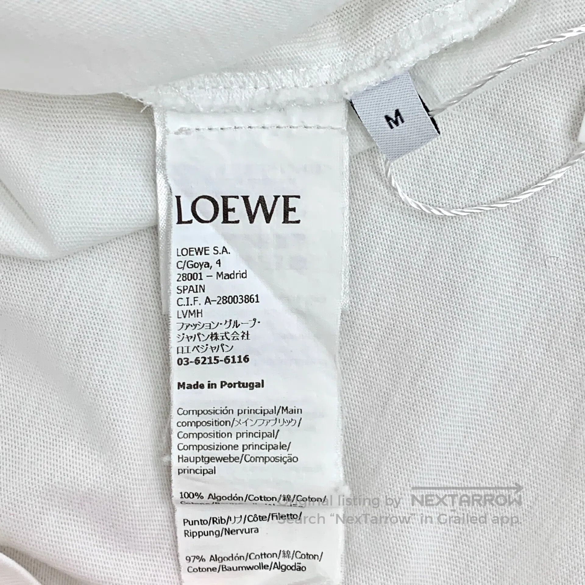 Loewe Loewe White Mosaic Logo Printed Cotton Round Neck Short Sl Size US M / EU 48-50 / 2 - 7 Thumbnail