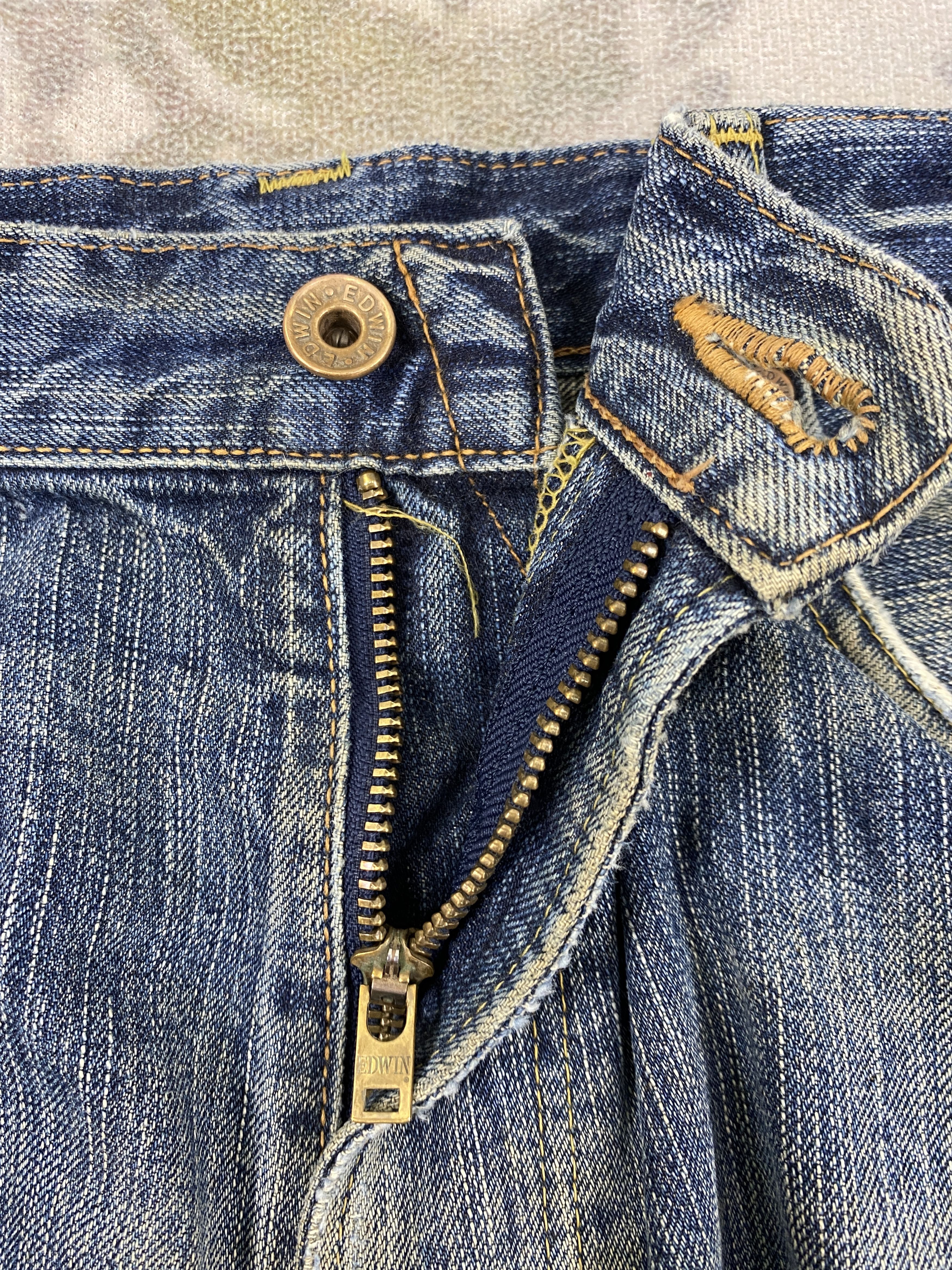 Edwin 33x27 Selvedge Distressed Vintage Edwin Jeans Denim- JN3722 Size US 33 - 6 Thumbnail