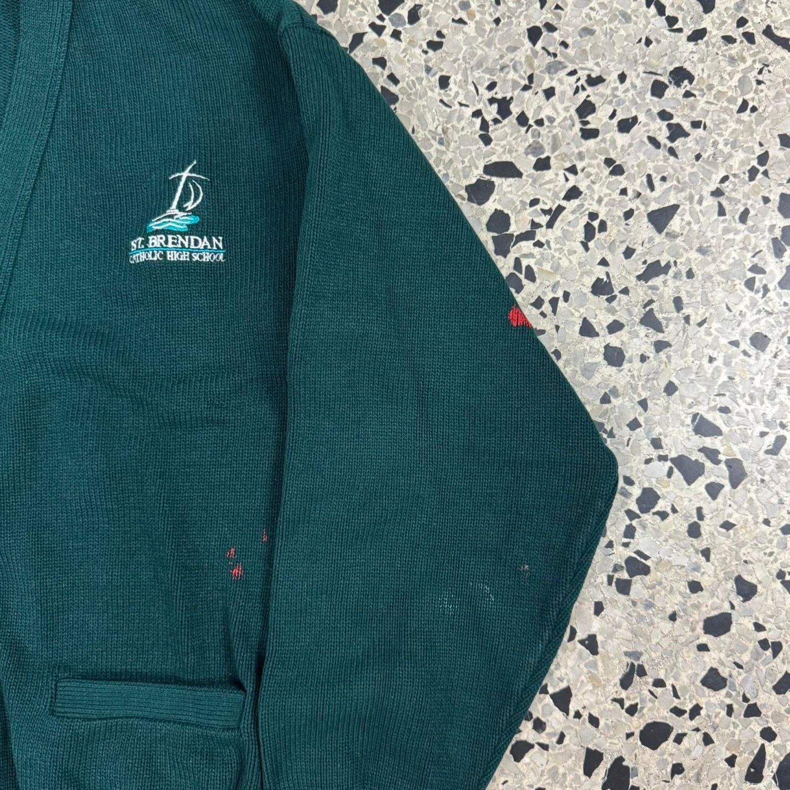 Vintage VINTAGE 90S Y2K MADE IN USA CATHOLIC SCHOOL PAINTED CARDIGAN Size US S / EU 44-46 / 1 - 2 Thumbnail