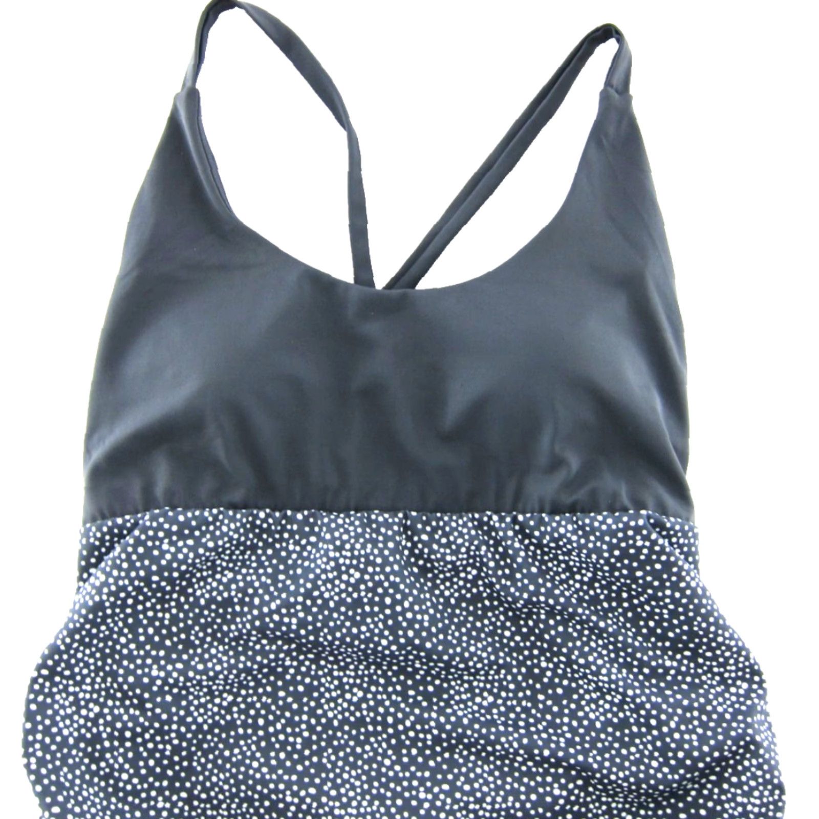 Vintage SENITA Athletics Grey White Polka Dot Padded Low Back One Piece Swimsuit M Womens Featured: Polka Dot, Padded, Low Back, Nylon Spandex Size ONE SIZE - 4 Thumbnail