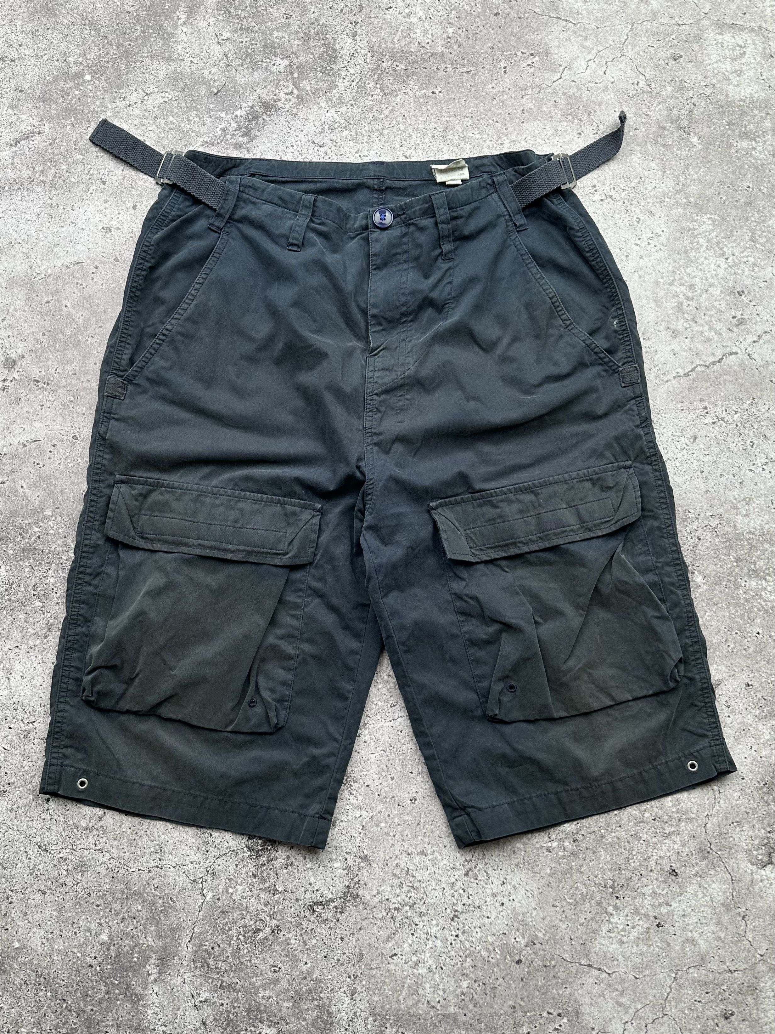 image of Yohji Yamamoto Vintage Cargo Sun Faded Shorts Yohji Style in Blue, Men's (Size 32)