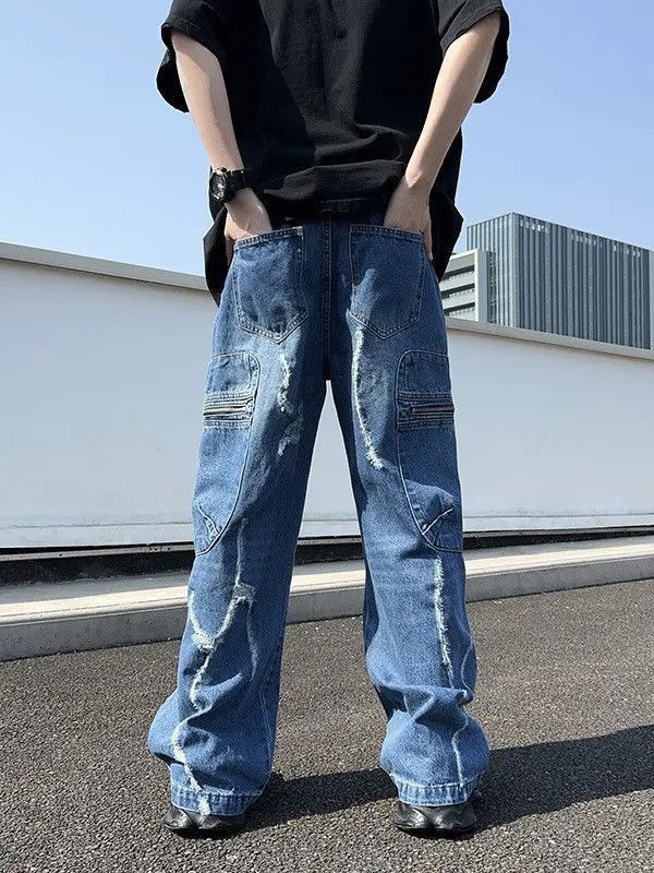 Japanese Brand Retro loose high street wide leg jeans Size US 32 / EU 48 - 2 Thumbnail