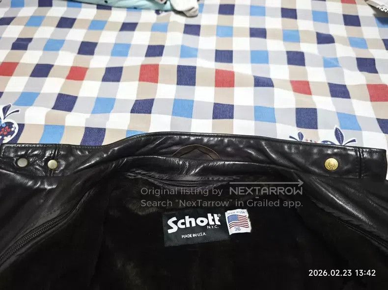 Schott 141 Cowhide locomotive leather jacket Size US S / EU 44-46 / 1 - 3 Thumbnail